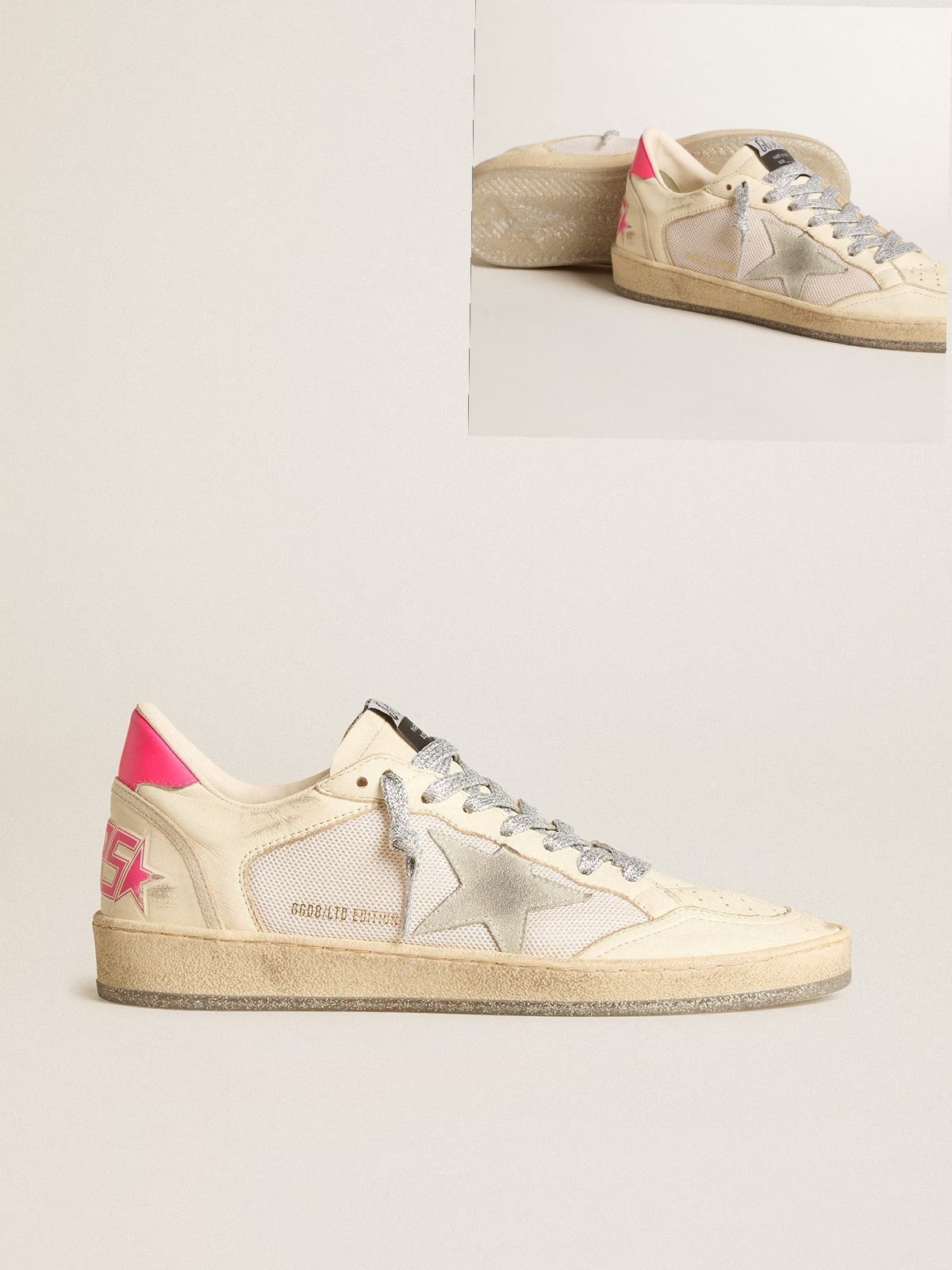 Golden Goose GGDB Women's Ball Star LTD in nappa leather and mesh with suede star leather heel tab
