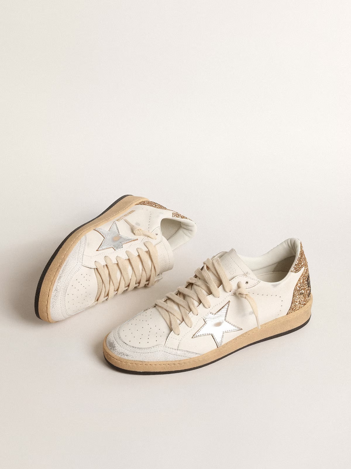 Golden Goose GGDB Ball Star with metallic leather star and glitter heel tab