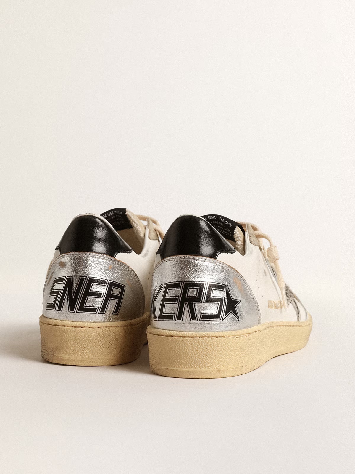 Golden Goose GGDB Ball Star LTD with zebra-print star and metallic leather insert