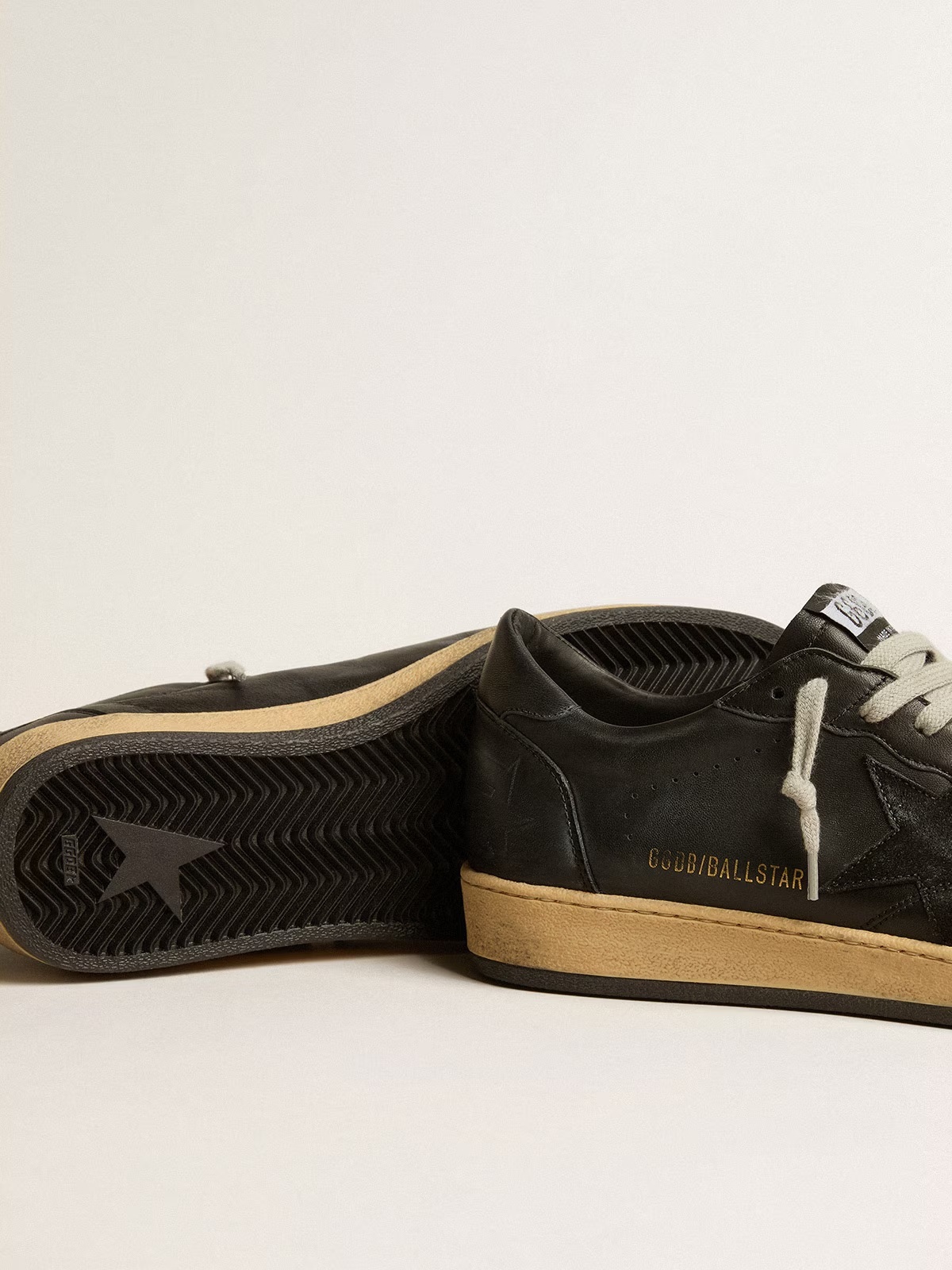 Golden Goose GGDB Ball Star in black nappa with suede star and black nappa heel tab