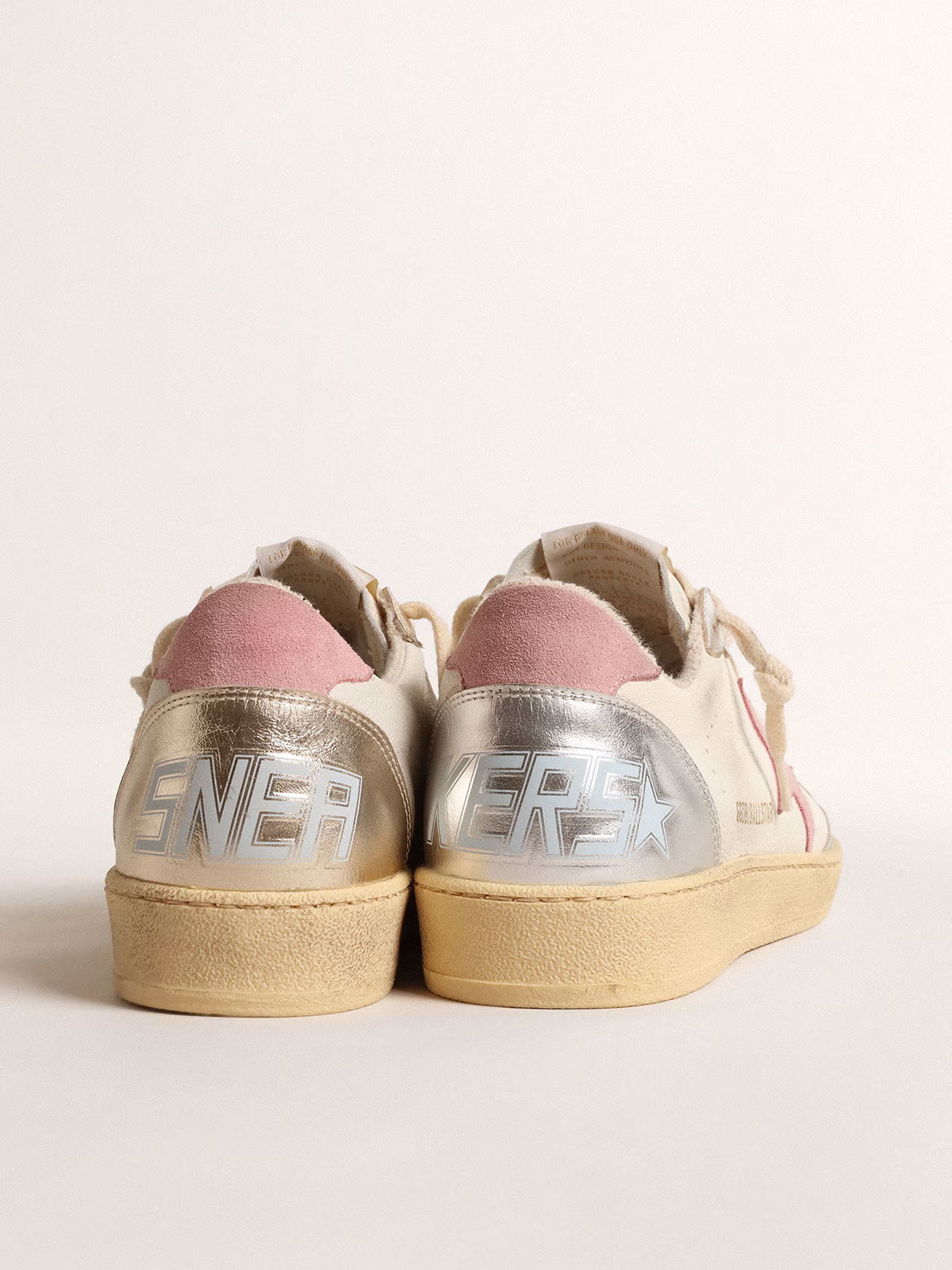 Golden Goose GGDB Ball Star with pink suede star and metallic leather inserts