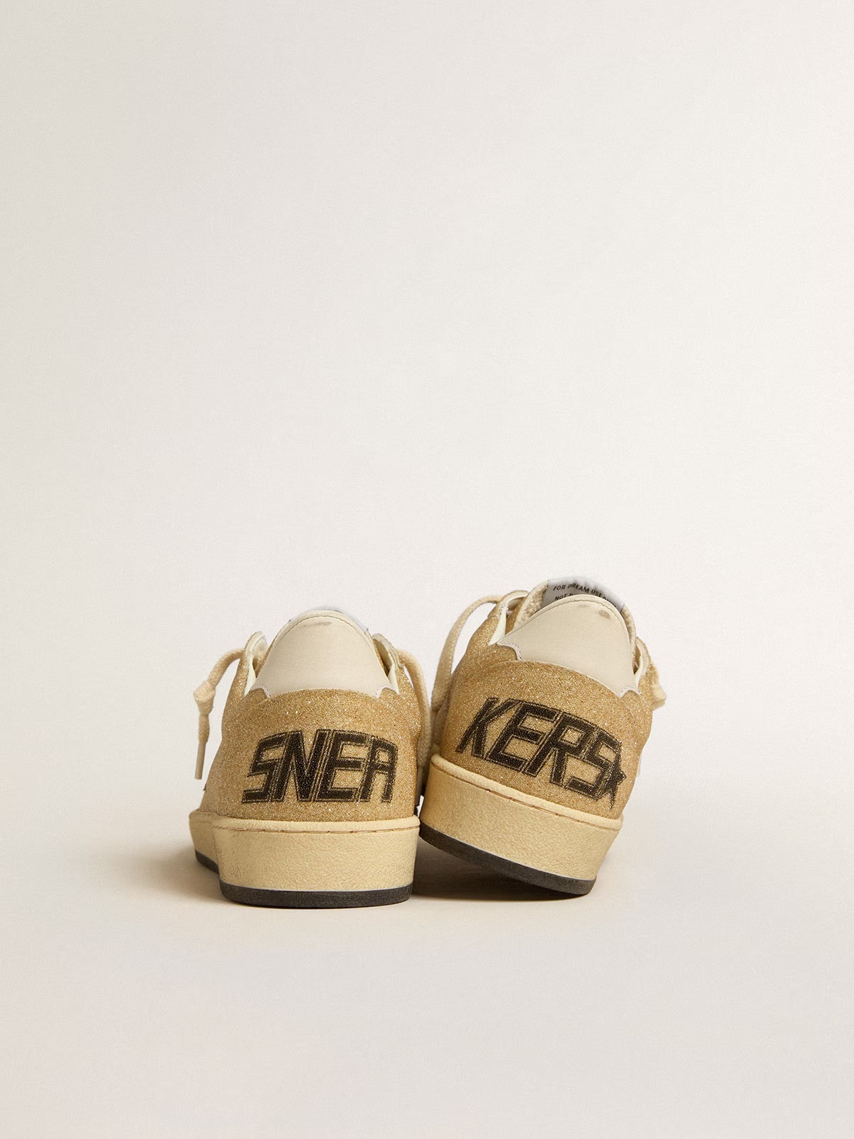 Golden Goose GGDB Ball Star in golden Swarovski crystals with milk-white leather star