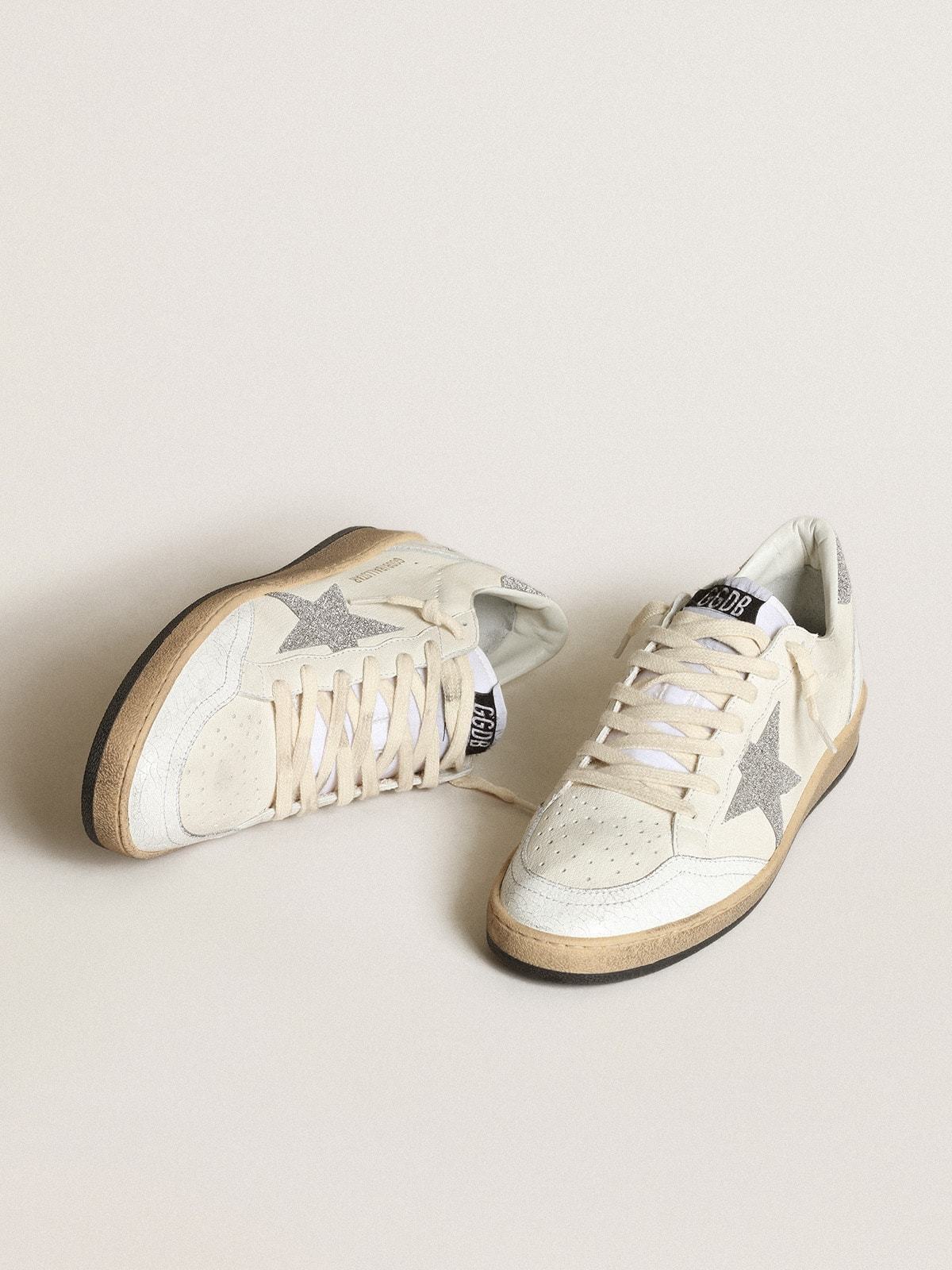 Golden Goose GGDB White Ball Star with a Swarovski crystal star and heel tab