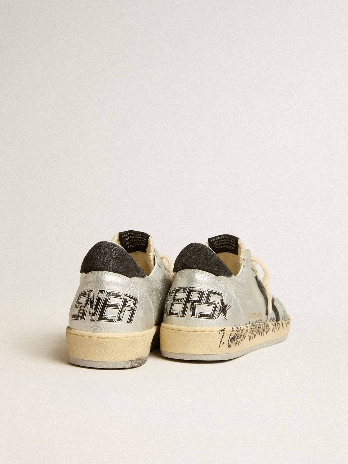 Golden Goose GGDB Ball Star LTD in silver leather with gray suede star and heel tab