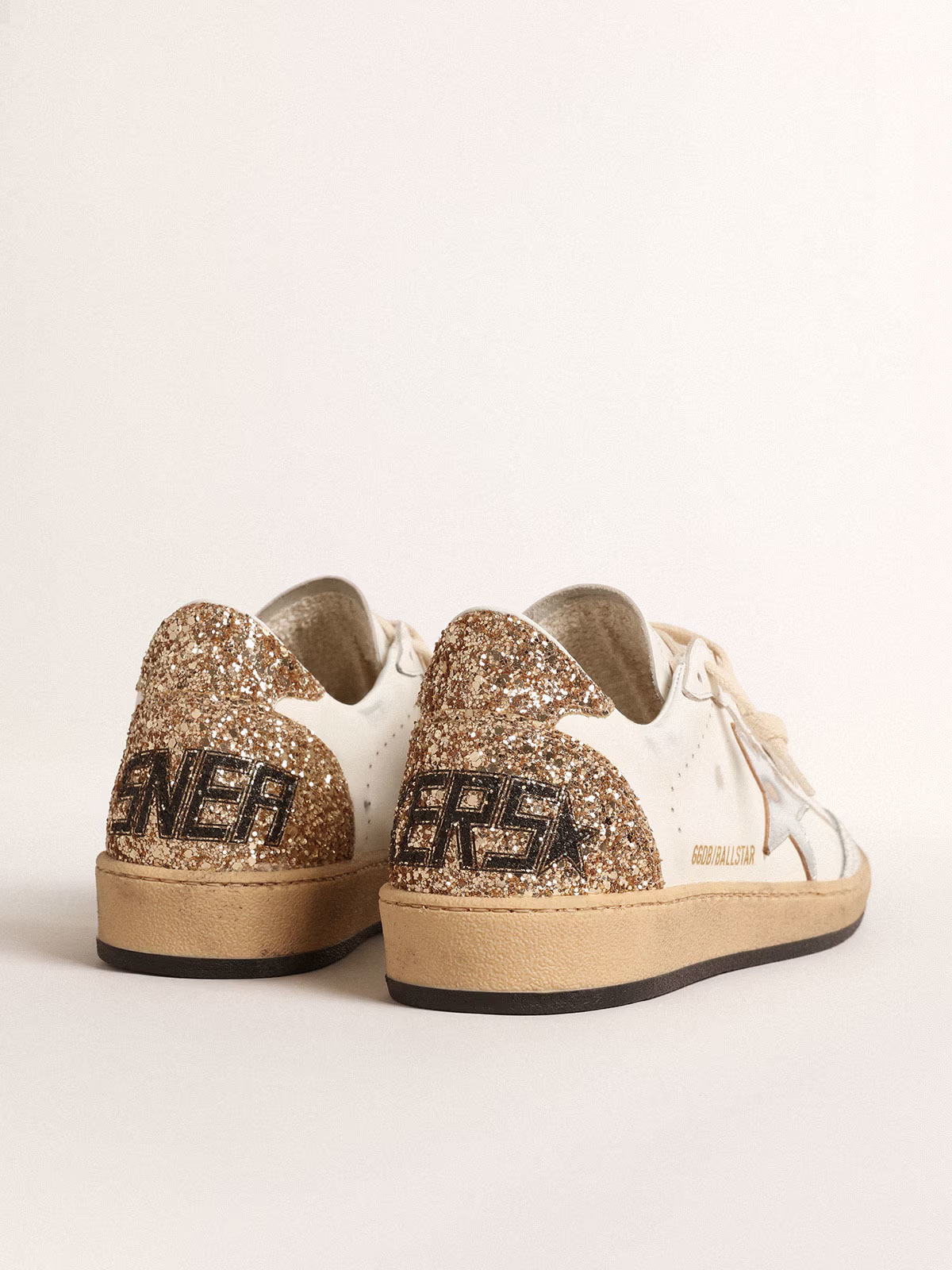 Golden Goose GGDB Ball Star with metallic leather star and glitter heel tab