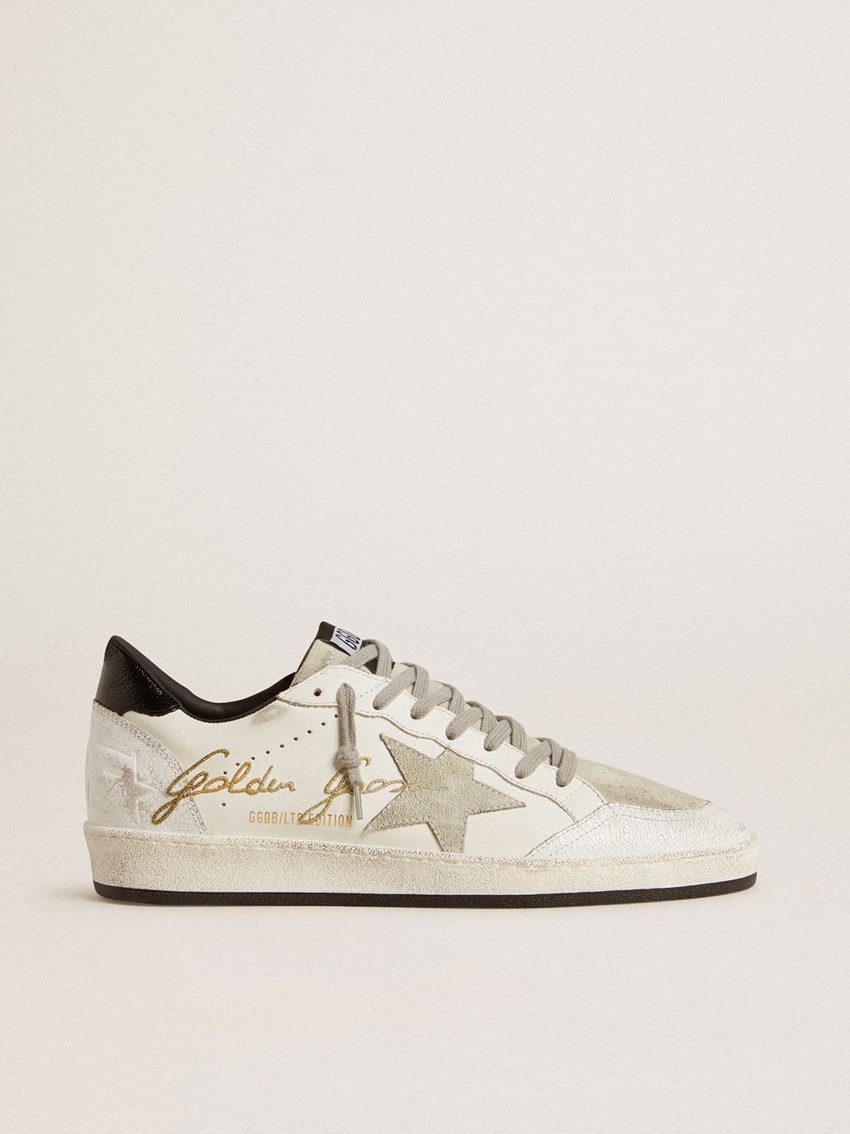 Golden Goose GGDB Men's Ball Star LTD with suede star and textured leather heel tab