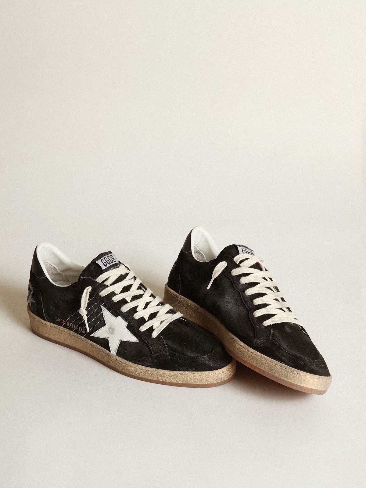 Golden Goose GGDB Men's Ball Star in black suede with white leather star