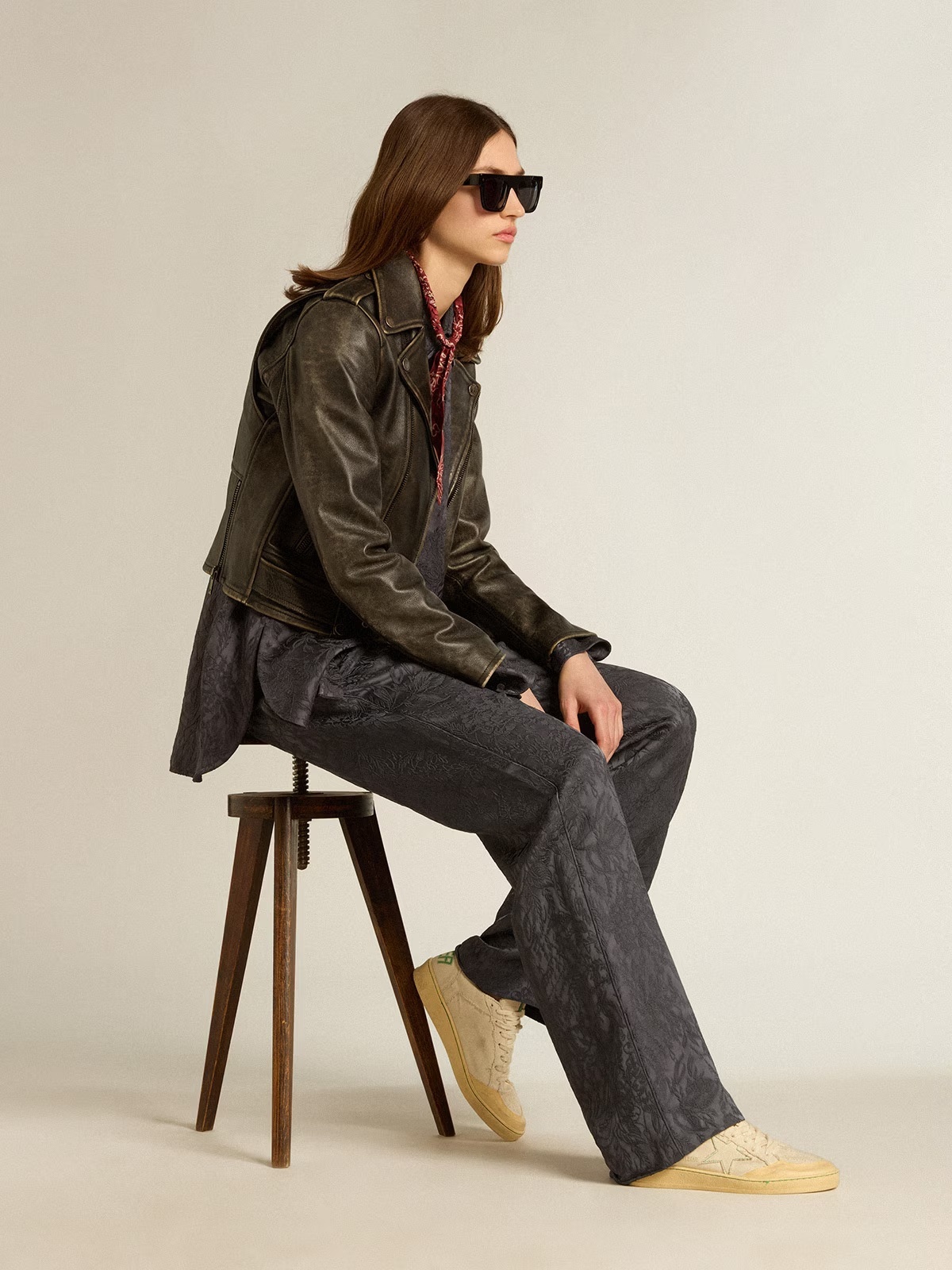 Golden Goose GGDB Ball Star LTD with vanilla canvas star and leather heel tab