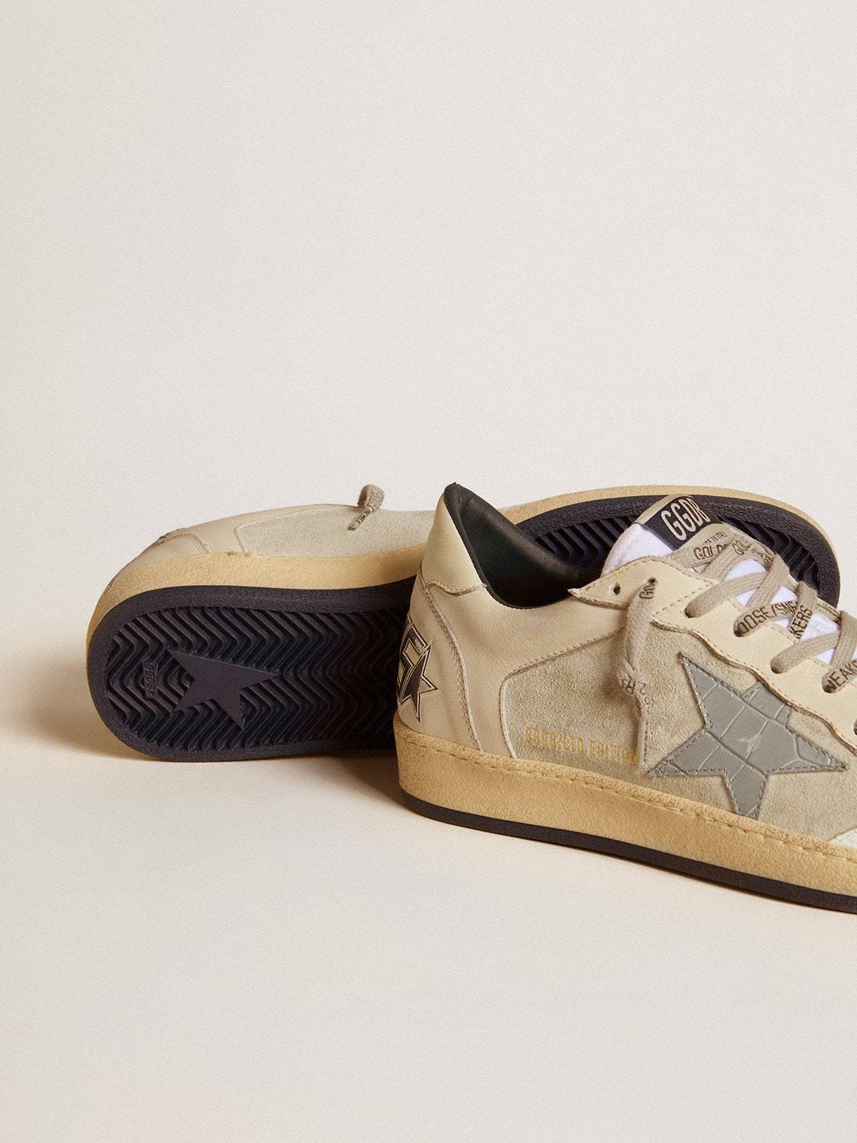 Golden Goose GGDB Men's Ball Star LTD in leather and suede with crocodile print leather star