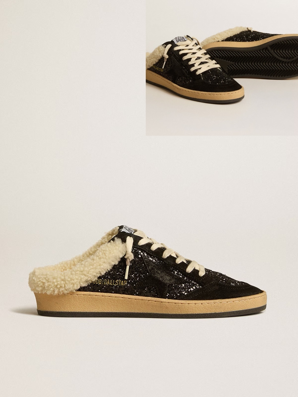 Golden Goose GGDB Ball Star LTD with Swarovski crystals and gray suede star