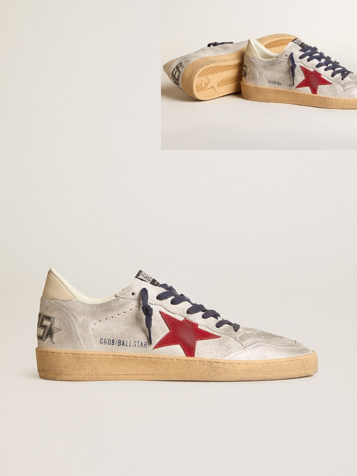 Golden Goose GGDB Ball Star in metallic suede with suede star and leather heel tab