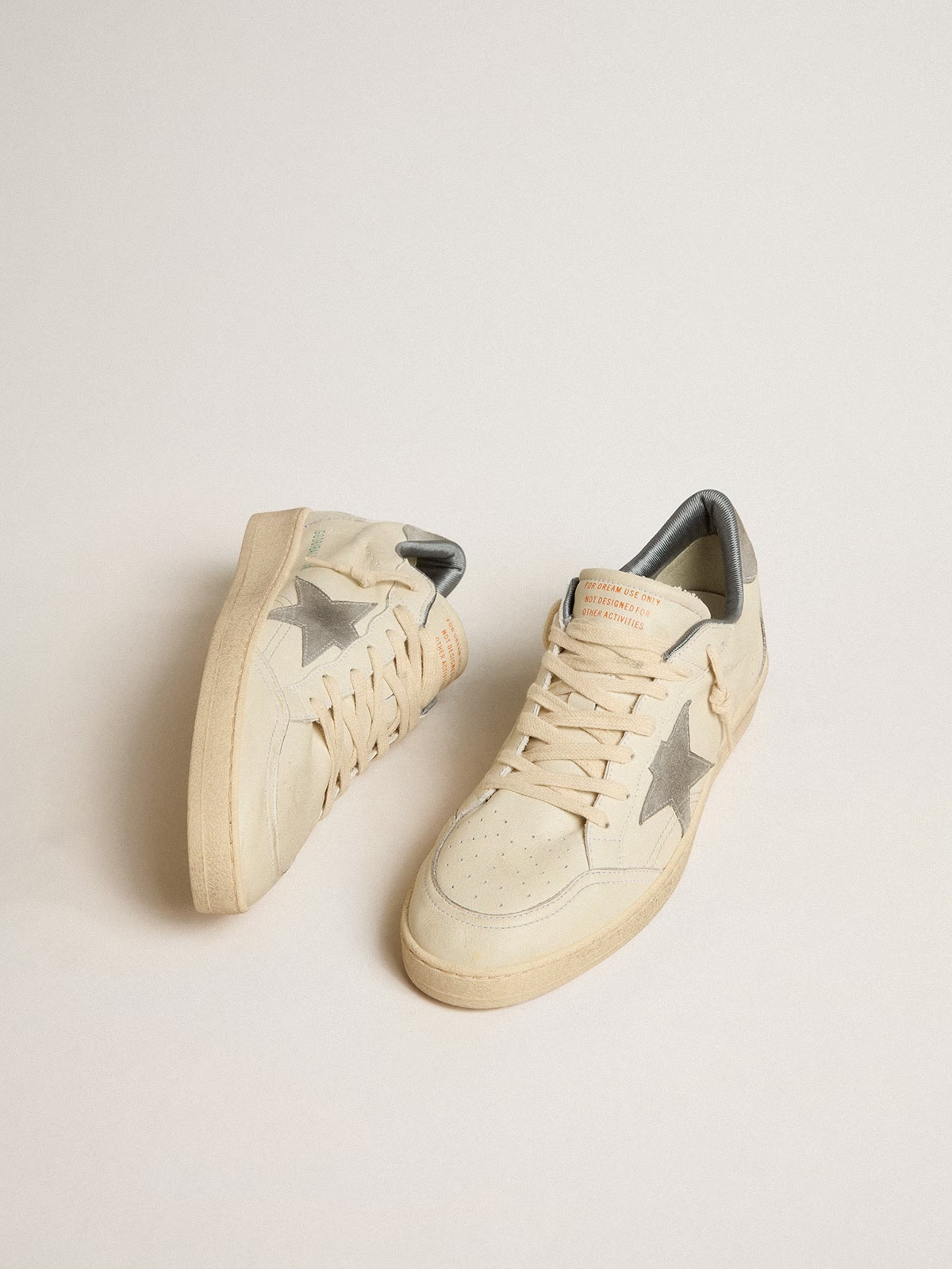 Golden Goose GGDB Ball Star in nappa leather with gray suede star and heel tab