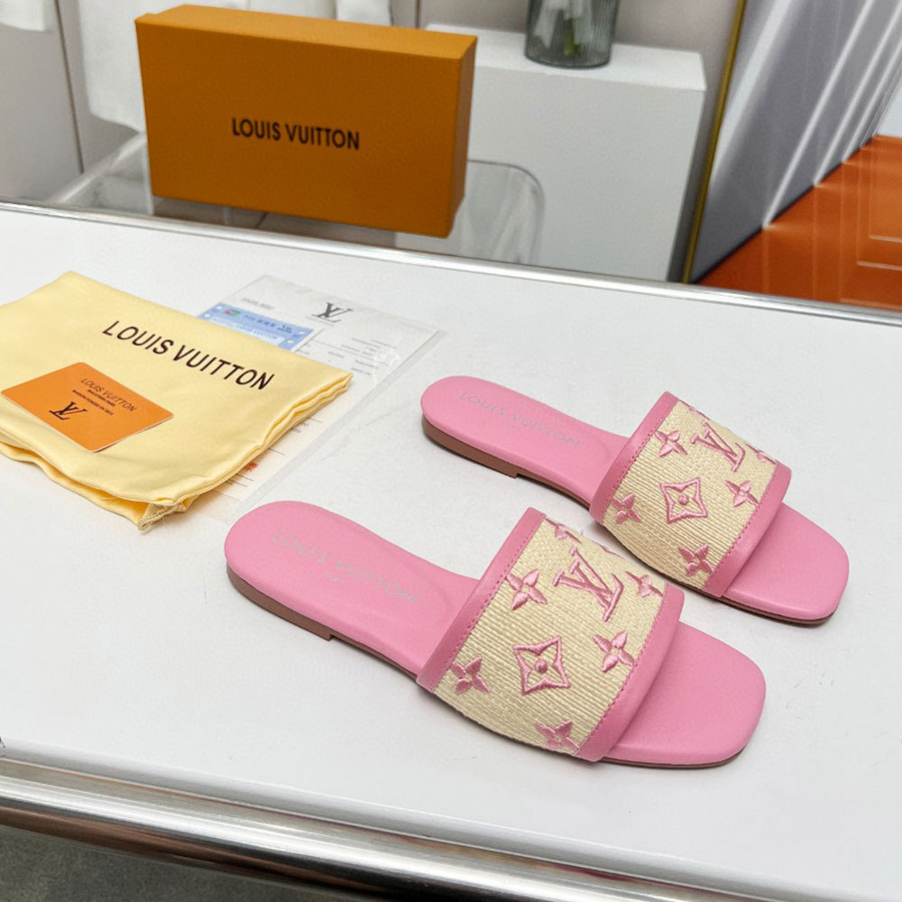 Louis Vuitton LV Fabric Flat Flip-flops Slide Sandal (Replica)