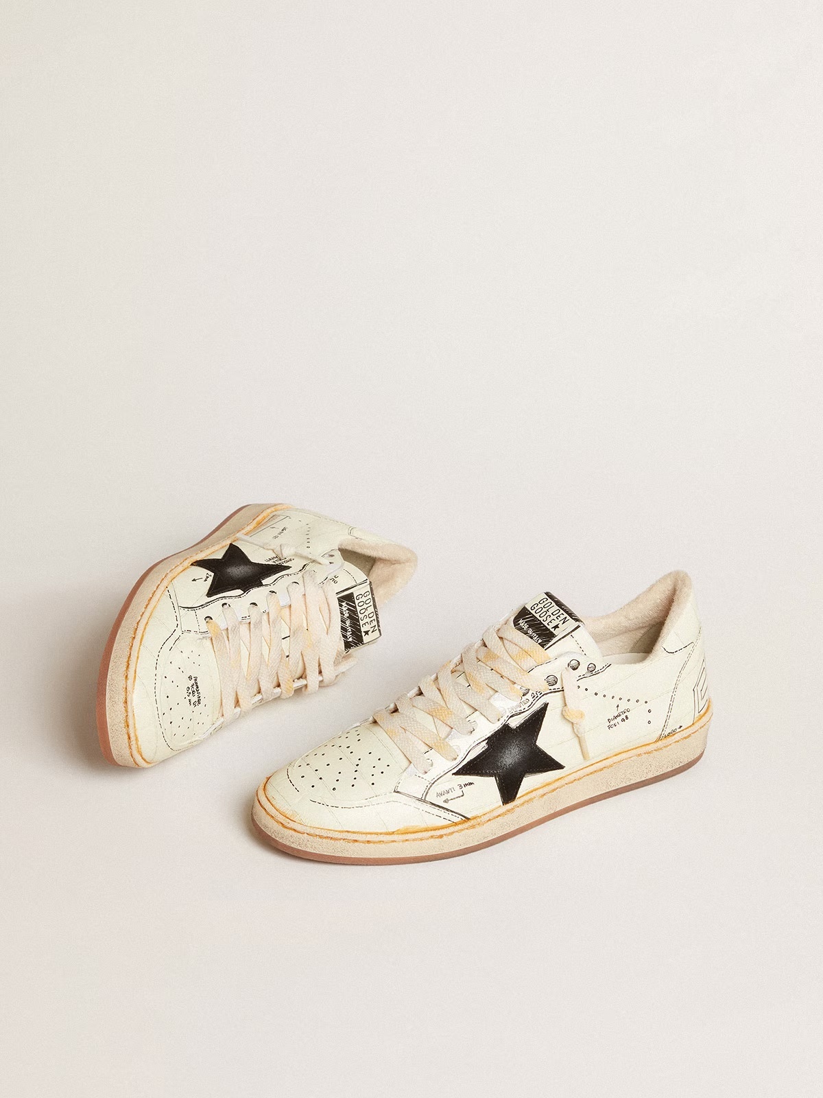 Golden Goose GGDB Ball Star LTD with black suede star and black lettering