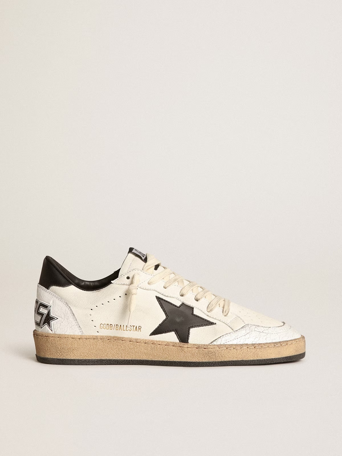 Golden Goose GGDB Men's Ball Star in white nappa with black star