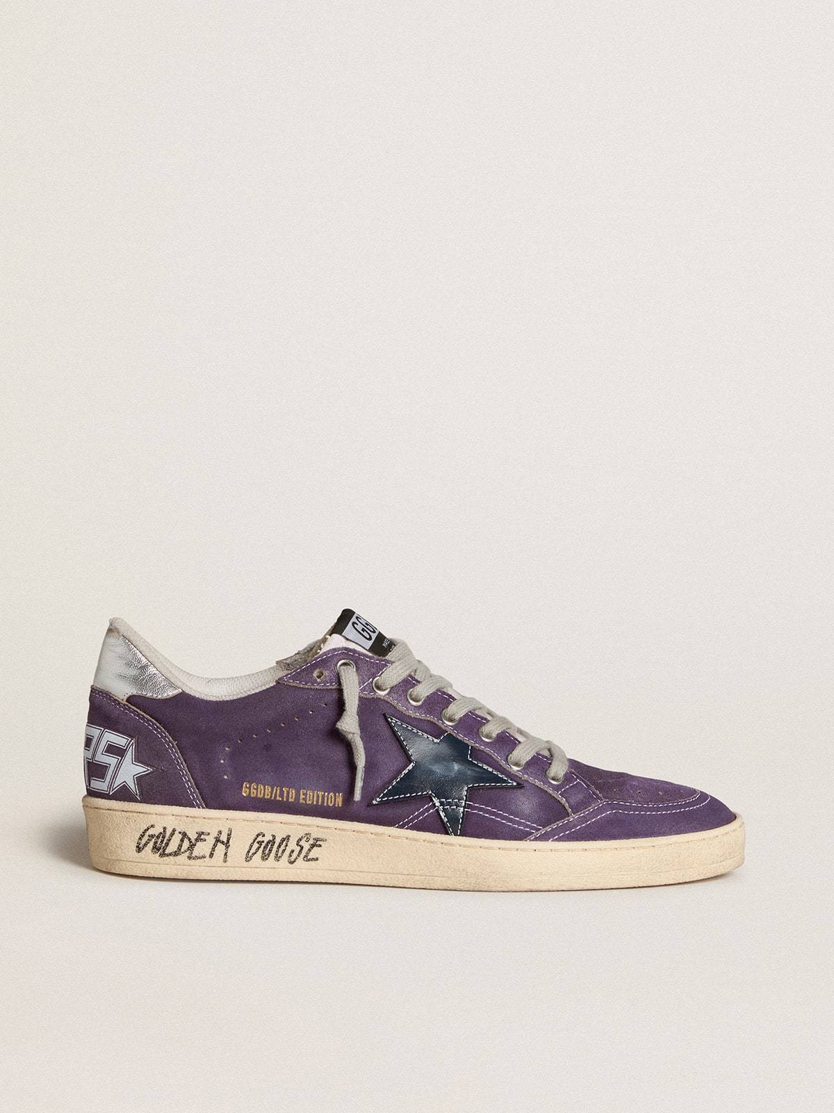 Golden Goose GGDB Ball Star LTD in purple suede with leather star and metallic heel tab