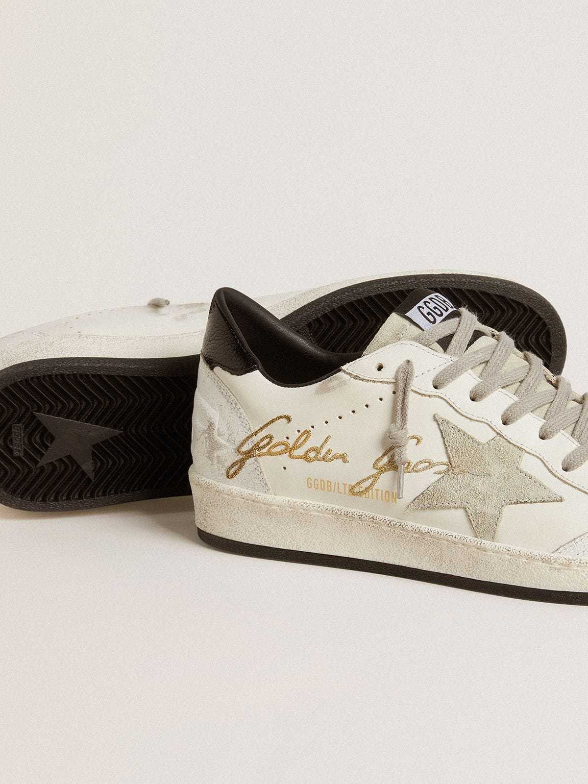 Golden Goose GGDB Men's Ball Star LTD with suede star and textured leather heel tab