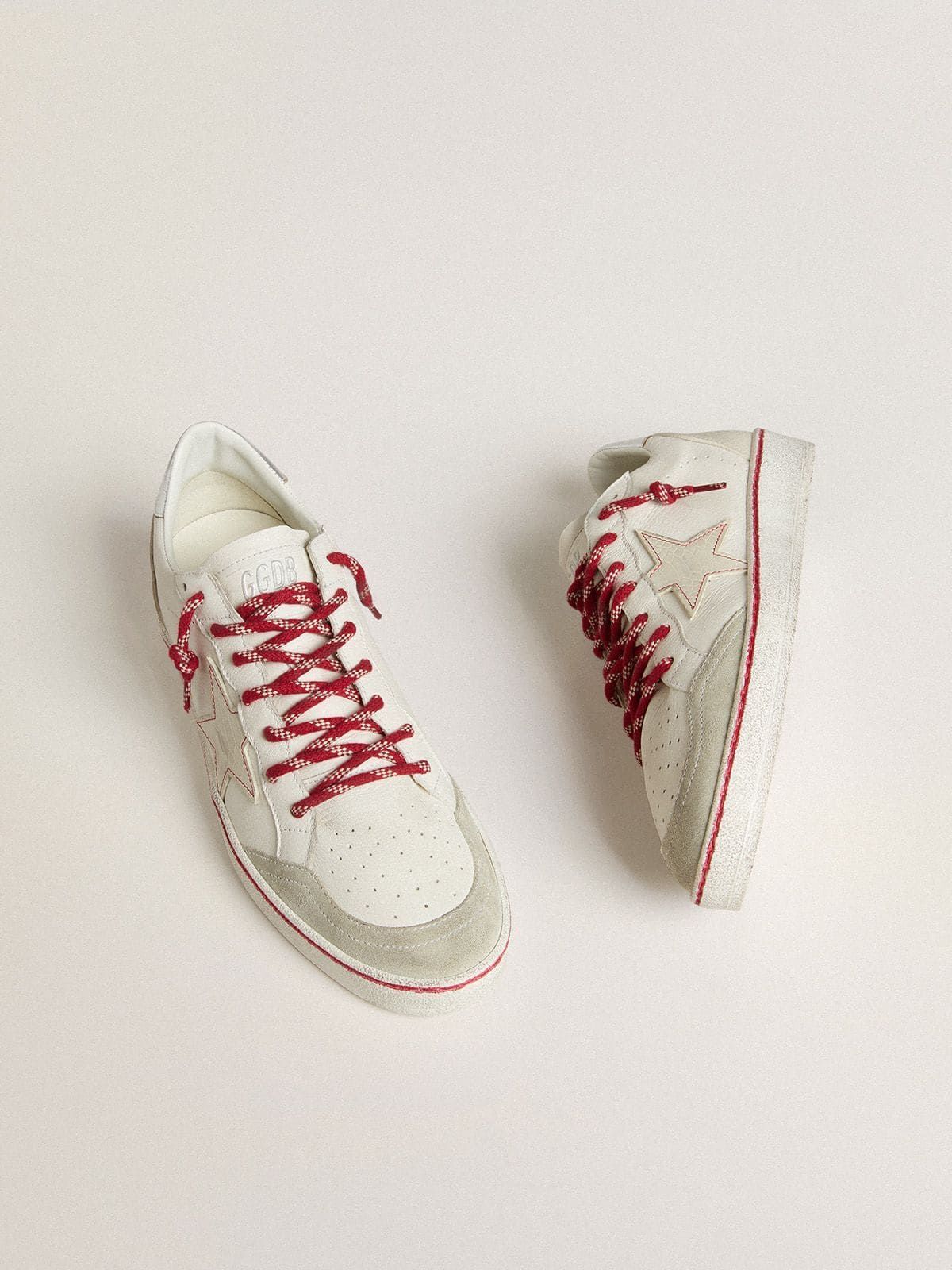 Golden Goose GGDB Women's Ball Star LTD CNY in white leather with a lived-in effect