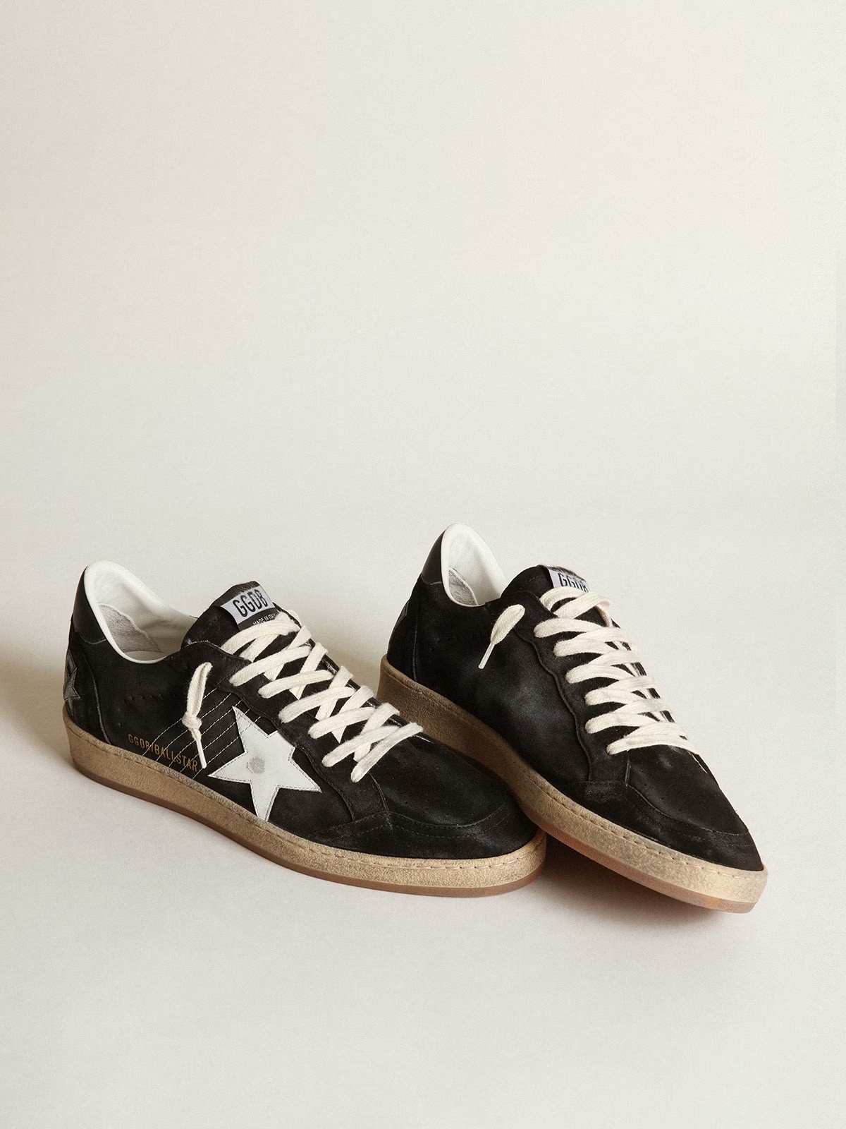 Golden Goose GGDB Women's Ball Star in black suede with white leather star