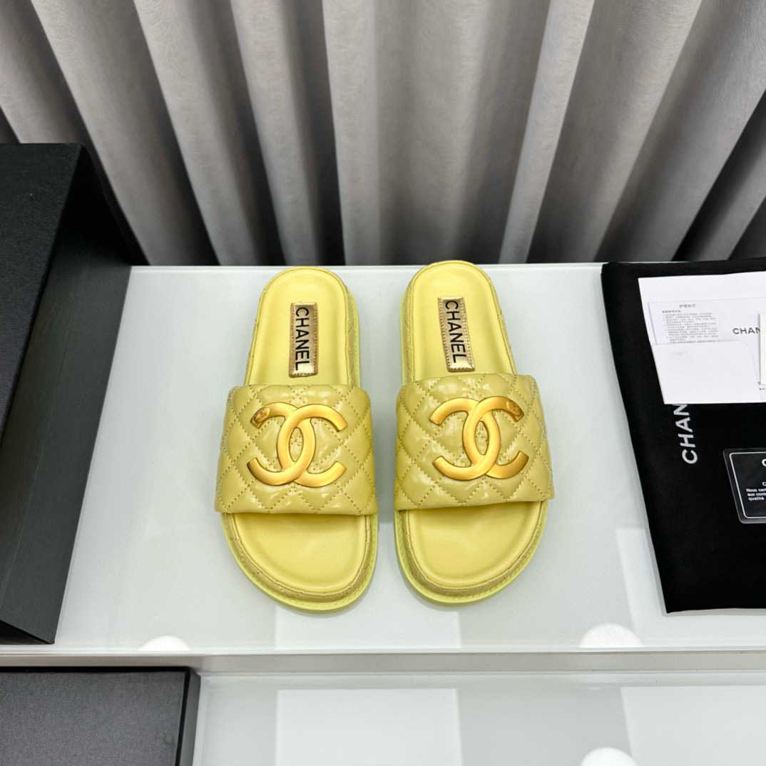 Chanel Gold Label Flat Bottom Fashion Sandals Slide（Replica）