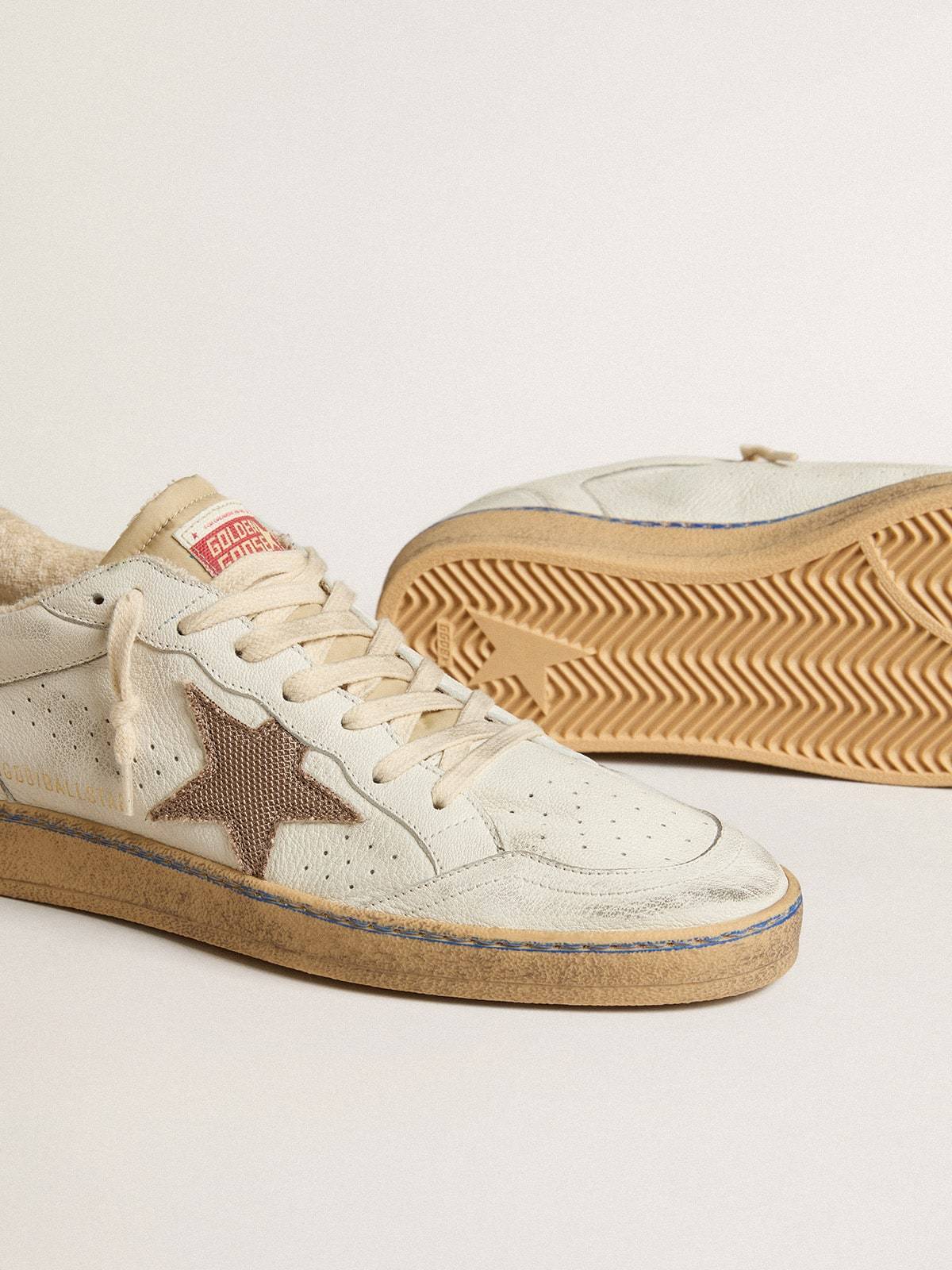 Golden Goose GGDB Ball Star LTD with sand mesh star and green leather heel tab