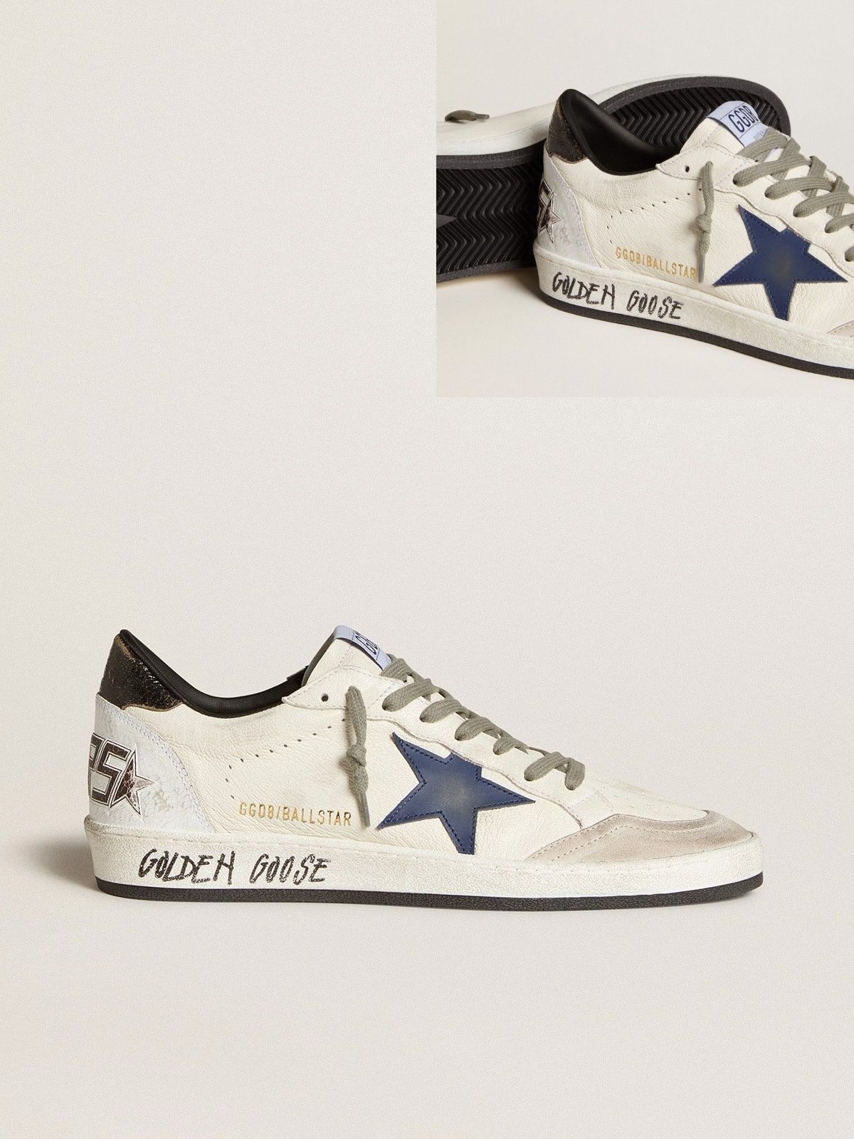 Golden Goose GGDB Men's Ball Star in nappa with leather star and metallic leather heel tab