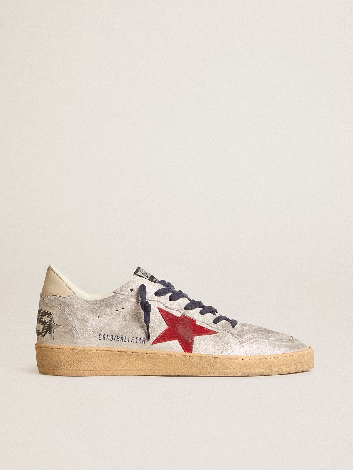 Golden Goose GGDB Ball Star in metallic suede with suede star and leather heel tab