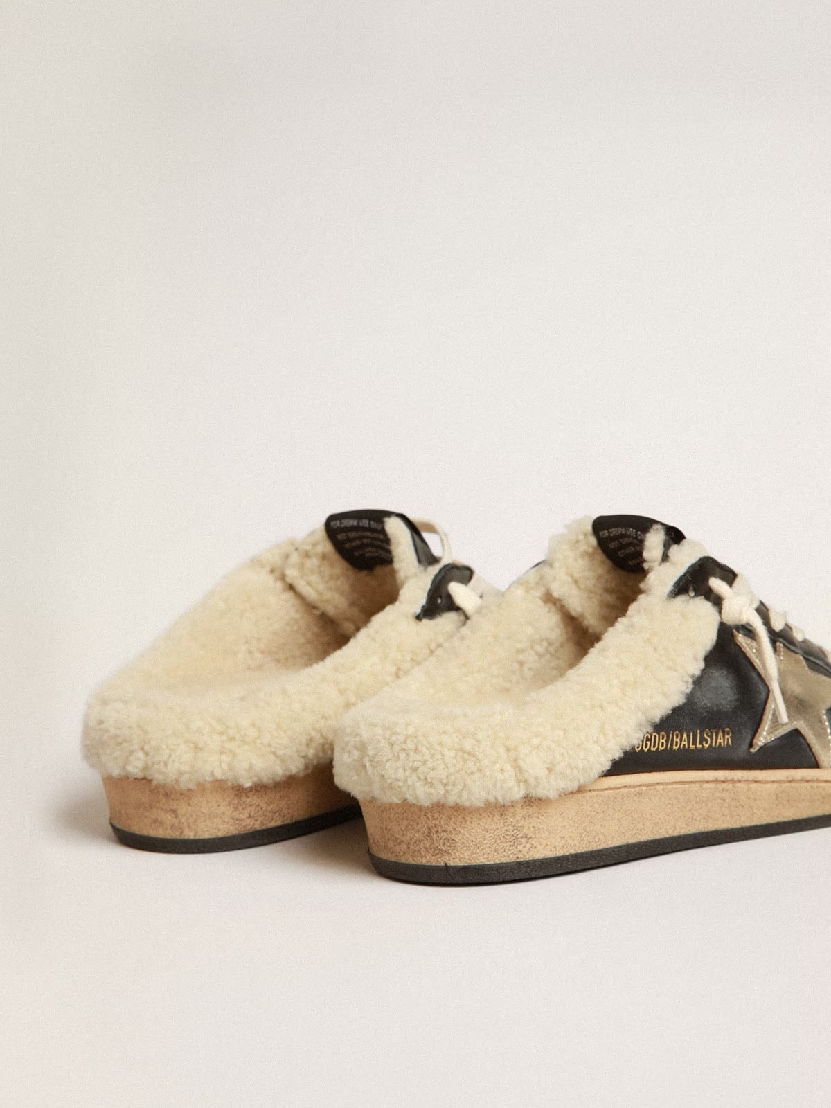 Golden Goose GGDB Women's Ball Star LTD in nappa with pink suede star and dove-gray inserts