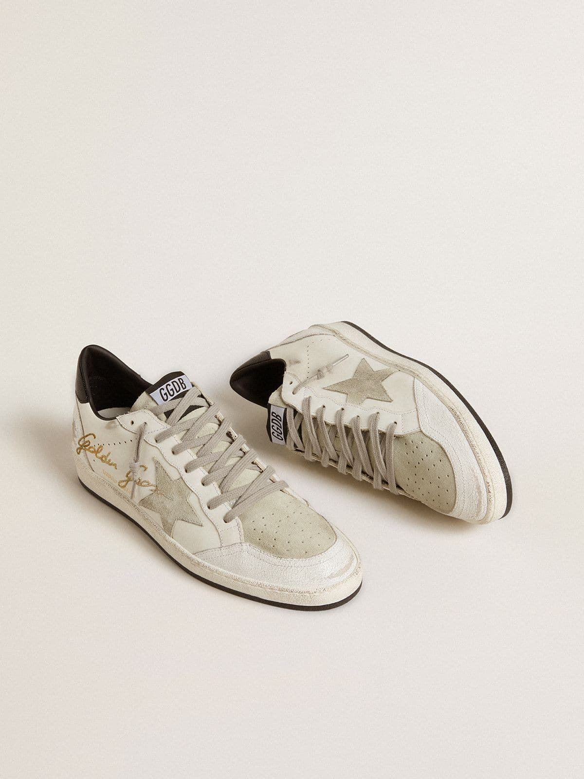 Golden Goose GGDB Men's Ball Star LTD with suede star and textured leather heel tab