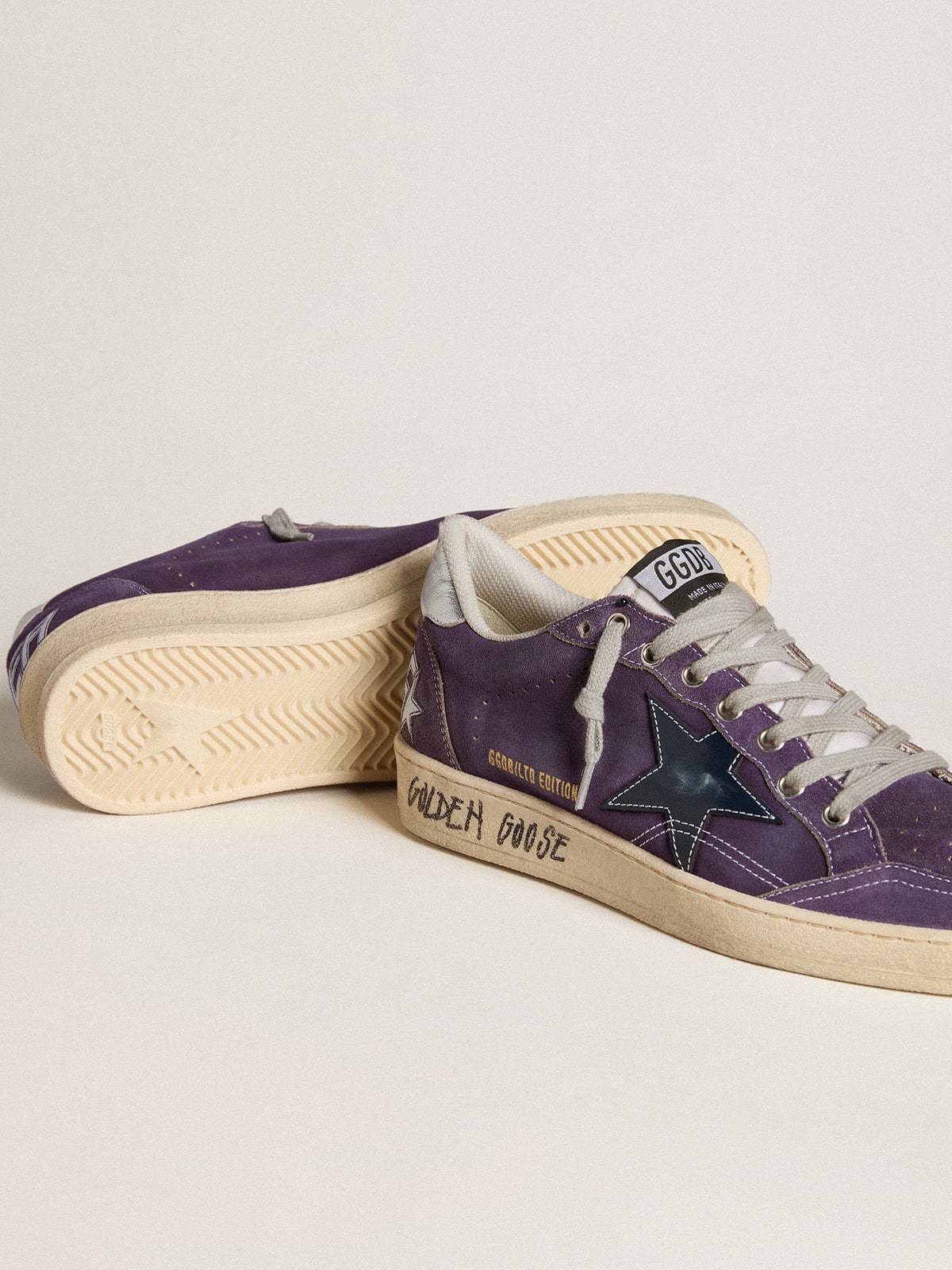 Golden Goose GGDB Ball Star LTD in purple suede with leather star and metallic heel tab