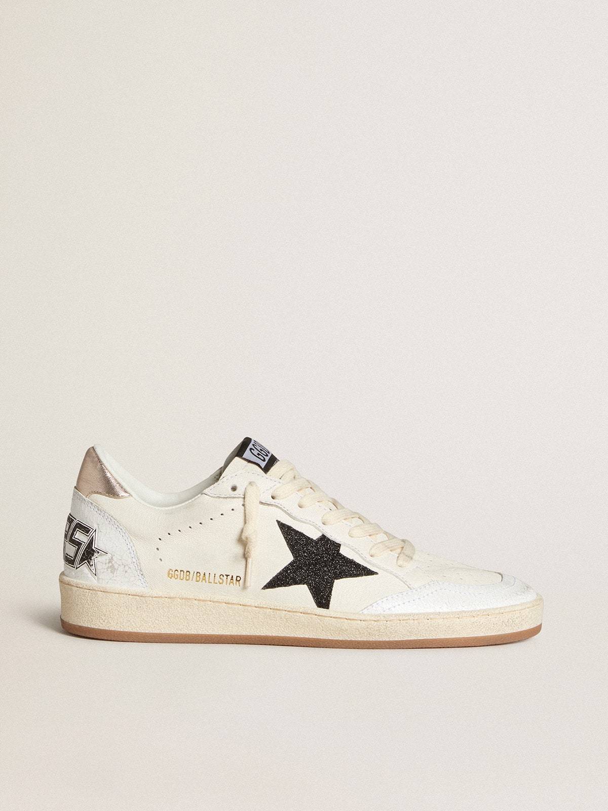 Golden Goose GGDB Ball Star in nappa with glitter star and metallic nappa heel tab