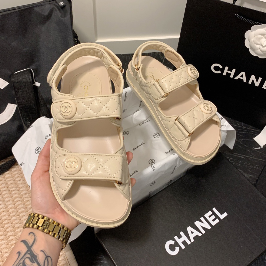 Chanel Velcro Slide Sandals Slippers Slide(Replica)