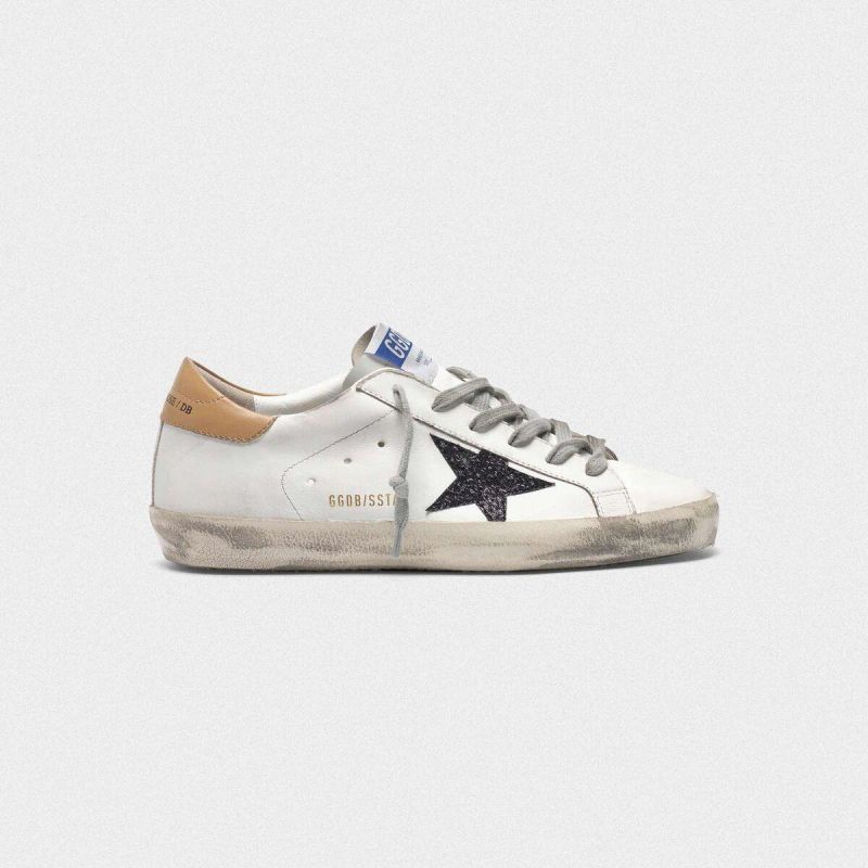 Golden Goose GGDB Super-Star sneakers in leather with glittery star yellow