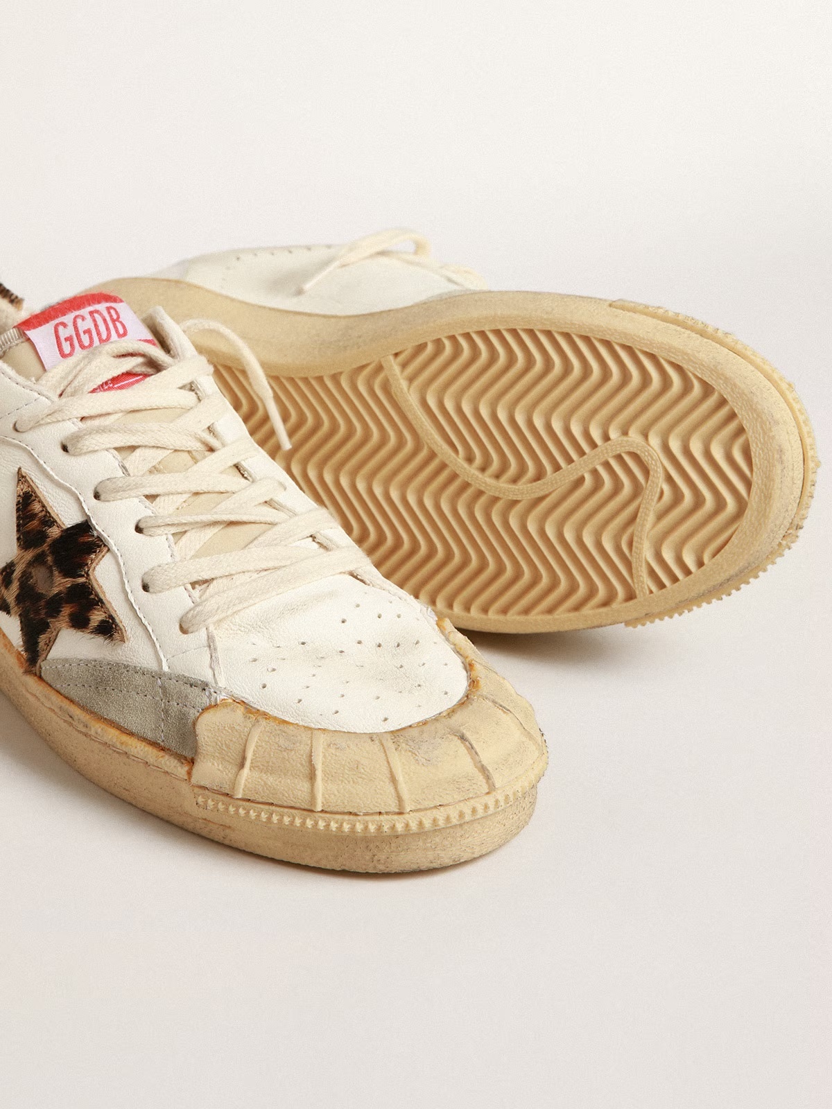 Golden Goose GGDB Ball Star in nappa with leopard-print pony skin star and heel tab