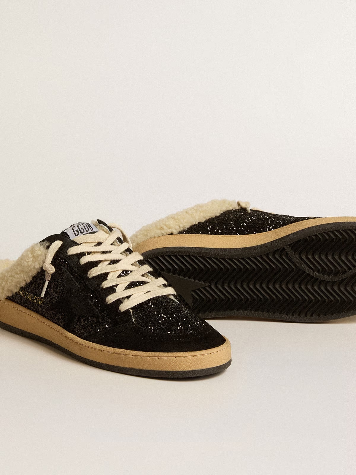Golden Goose GGDB Ball Star LTD with Swarovski crystals and gray suede star