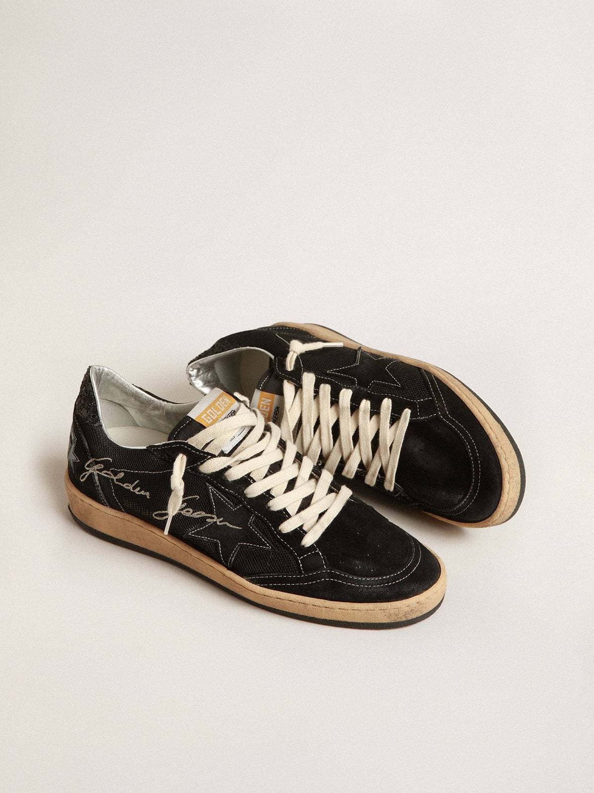 Golden Goose GGDB Ball Star in black mesh with black suede star