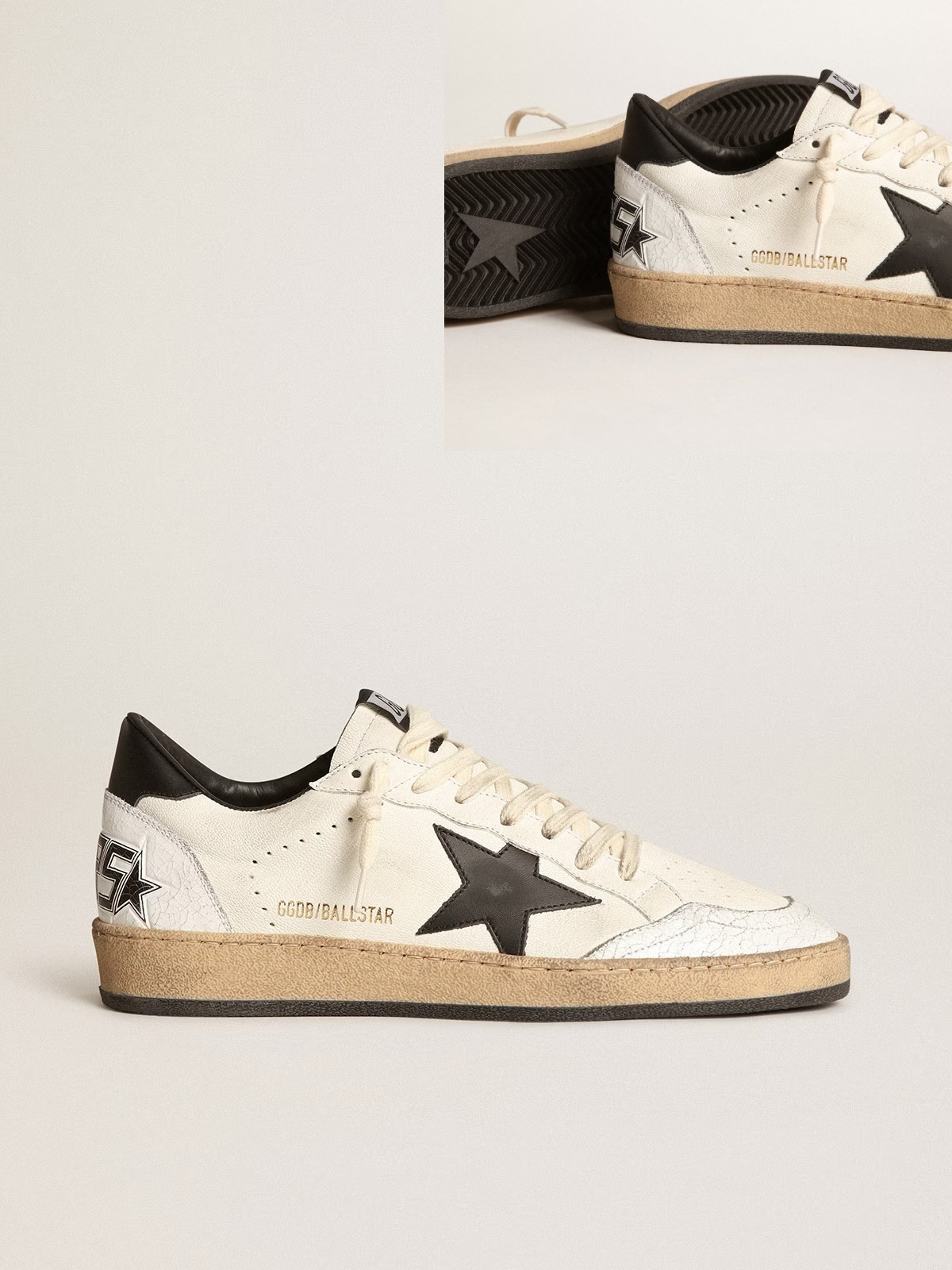 Golden Goose GGDB Men's Ball Star in white nappa with black star