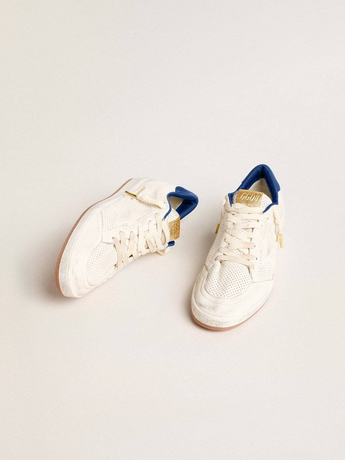Golden Goose GGDB Ball Star in perforated nappa with white star and blue nylon heel tab