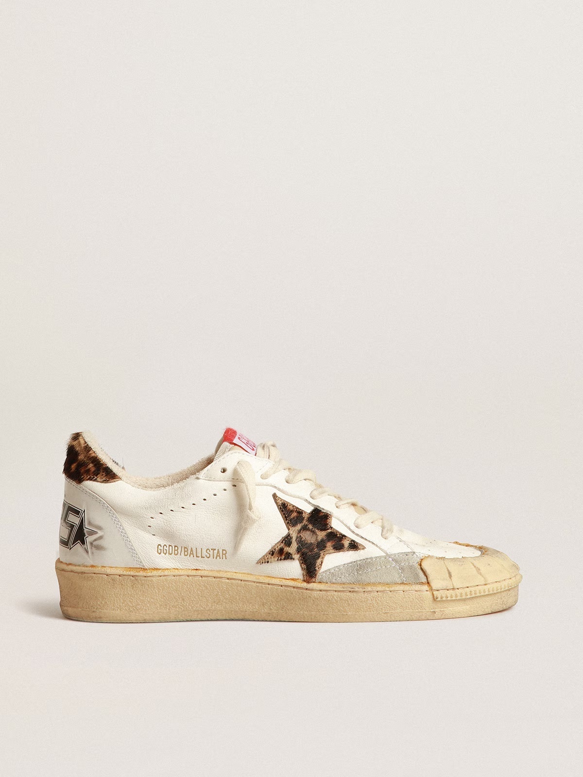 Golden Goose GGDB Ball Star in nappa with leopard-print pony skin star and heel tab