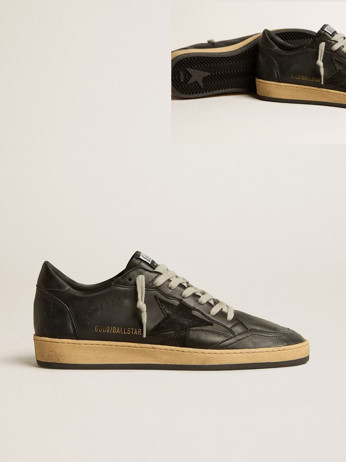 Golden Goose GGDB Ball Star in black nappa with suede star and black nappa heel tab