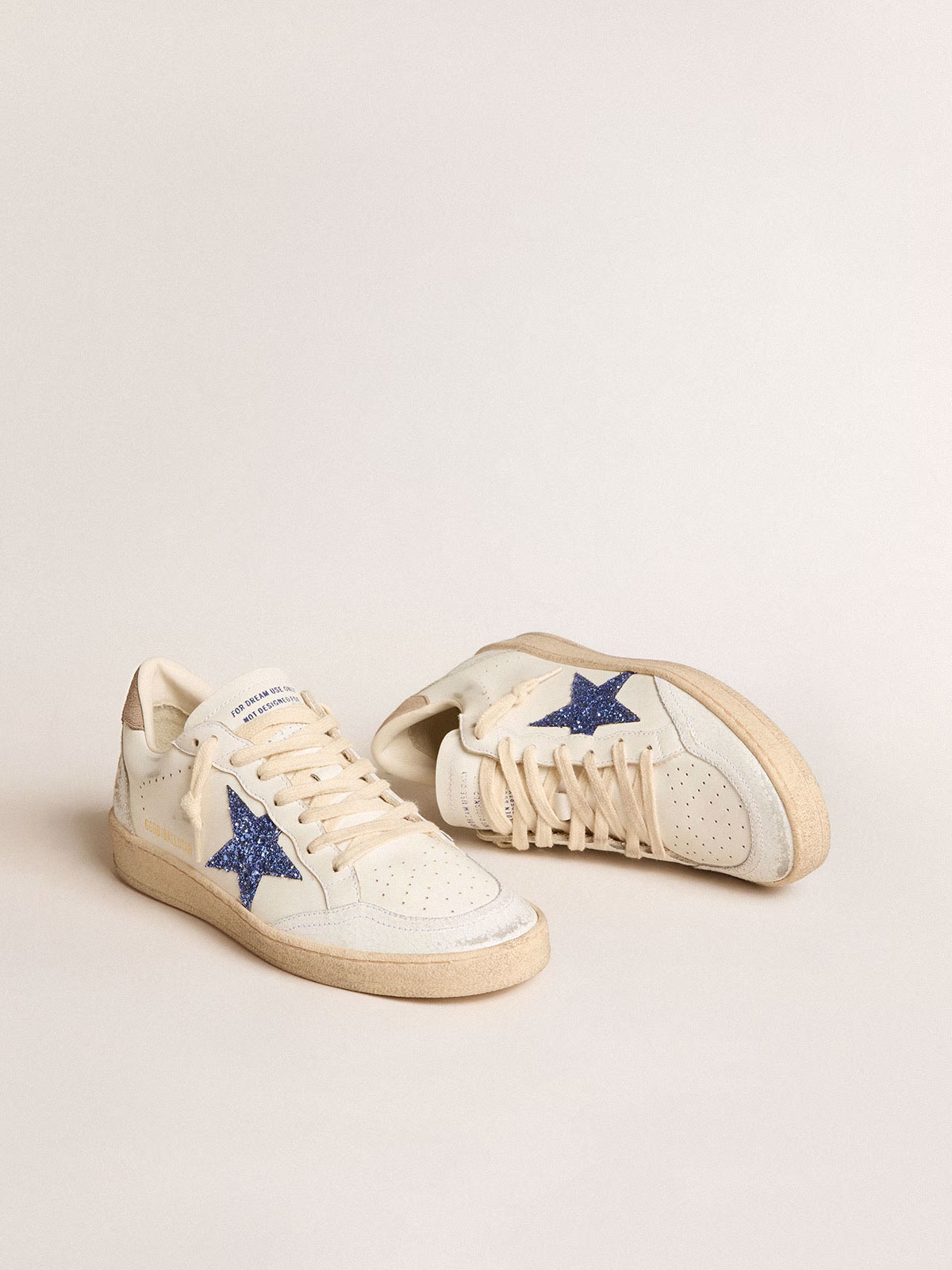 Golden Goose GGDB Ball Star in golden Swarovski crystals with milk-white leather star