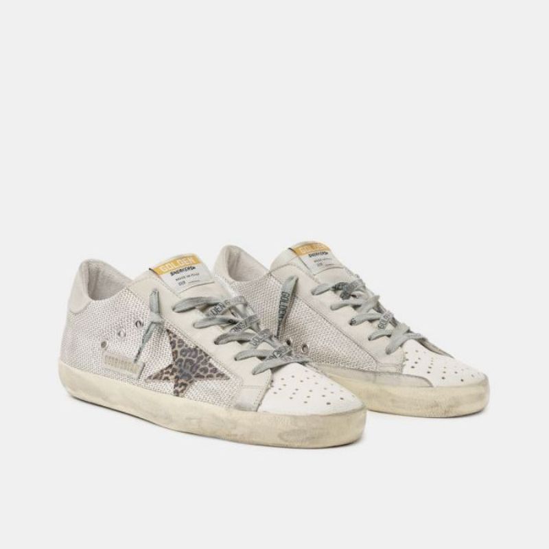 Golden Goose GGDB Super-Star sneakers in mesh with leopard-print star