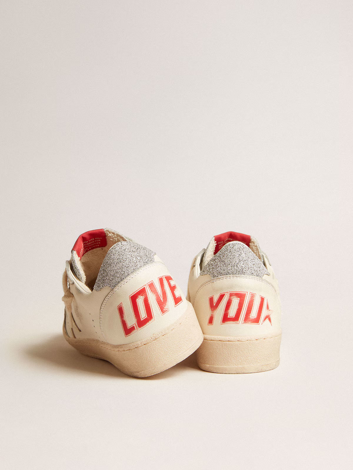 Golden Goose GGDB Men's Ball Star LTD in nappa with white star and Swarovski crystal heel tab