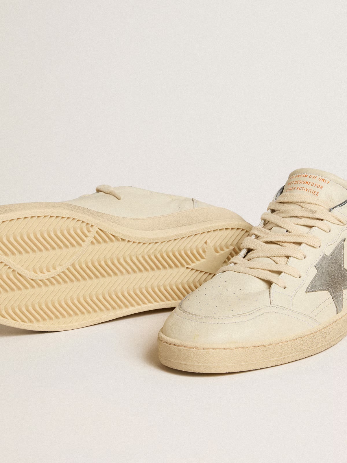 Golden Goose GGDB Ball Star in nappa leather with gray suede star and heel tab