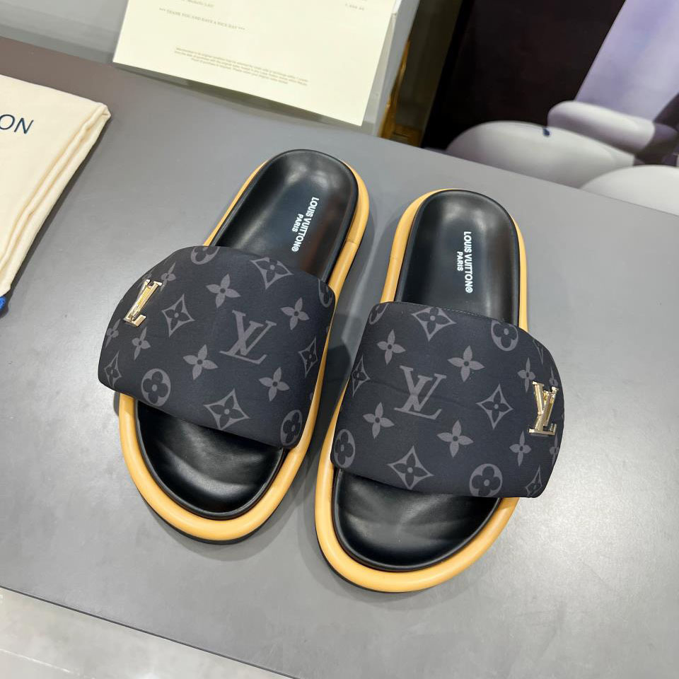 Louis Vuitton LV Pollow Nylon Velcro Slide Sandal(Replica)