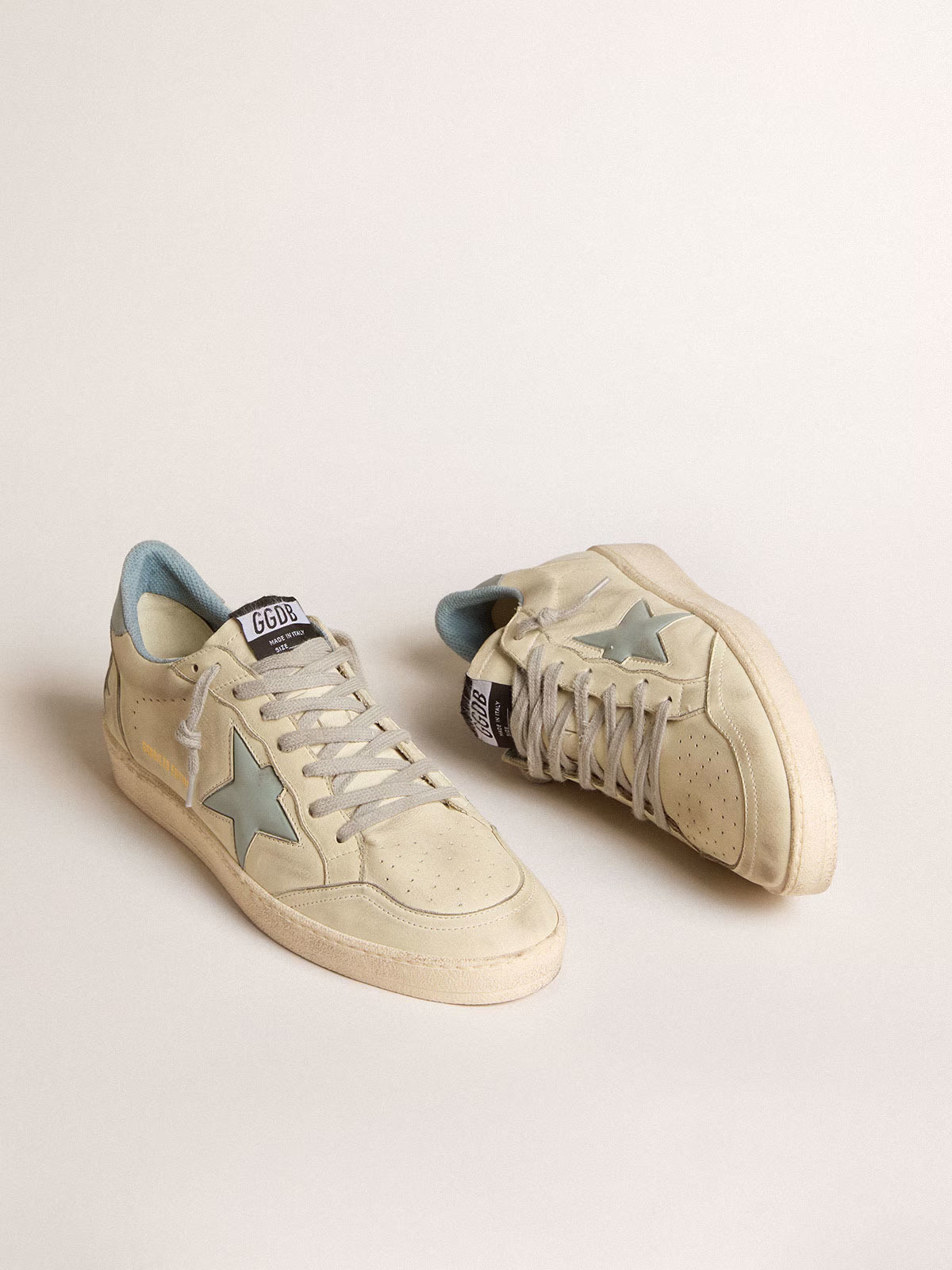 Golden Goose GGDB Men's Ball Star LTD with light blue plastic star and leather heel tab