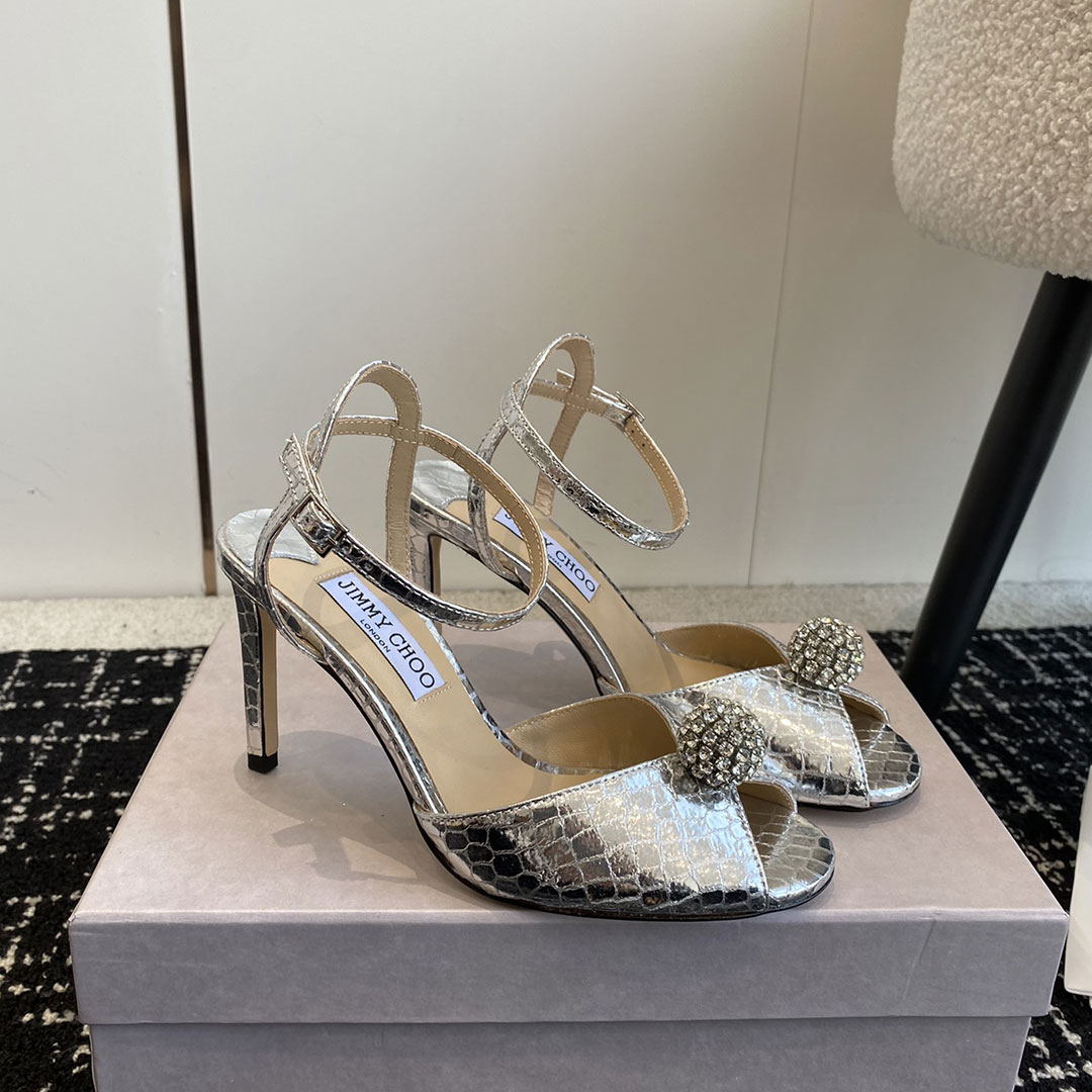 Jimmy Choo Sacora Leather Slingshot Fashion Buckle Slide Sandal (Replica)