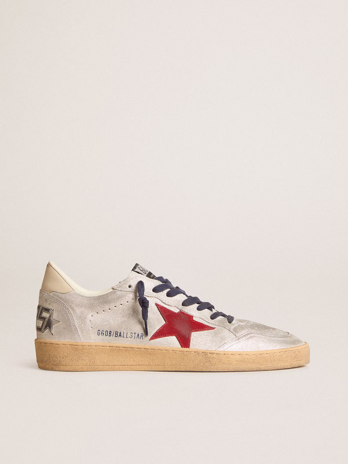 Golden Goose GGDB Ball Star in metallic suede with suede star and leather heel tab