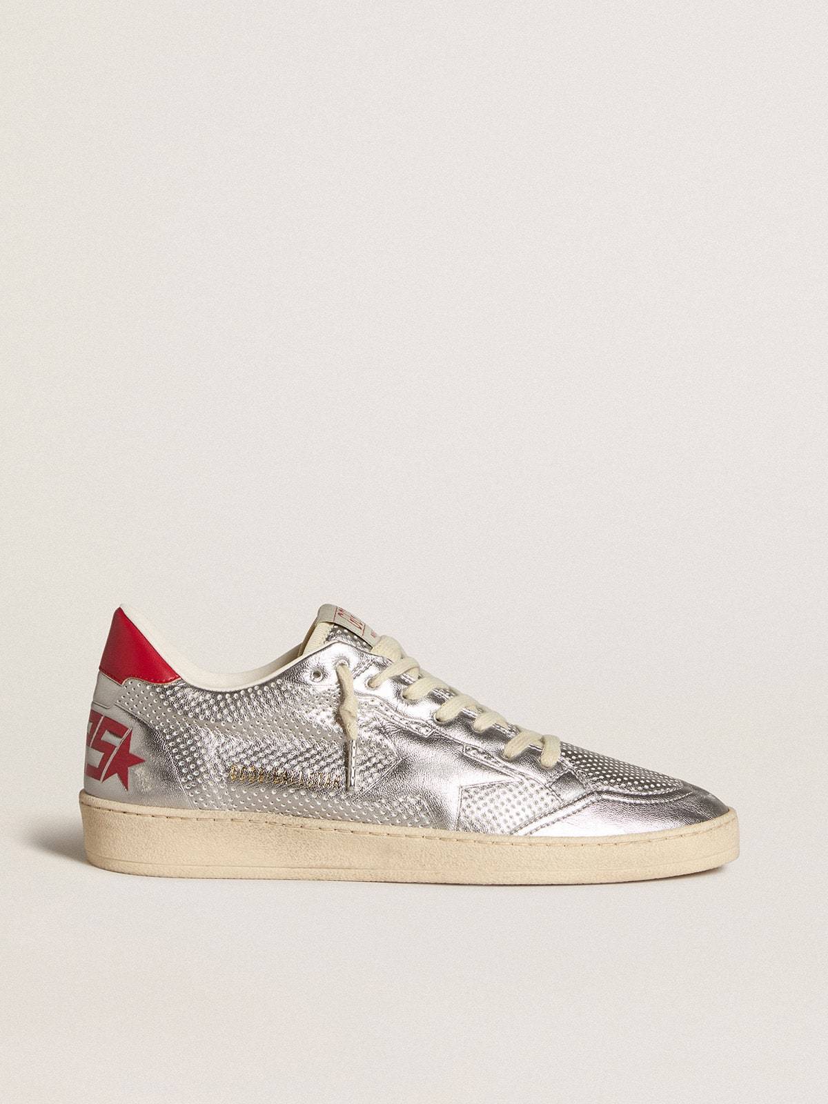 Golden Goose GGDB Bio-based Ball Star in metallic silver with silver star and red heel tab