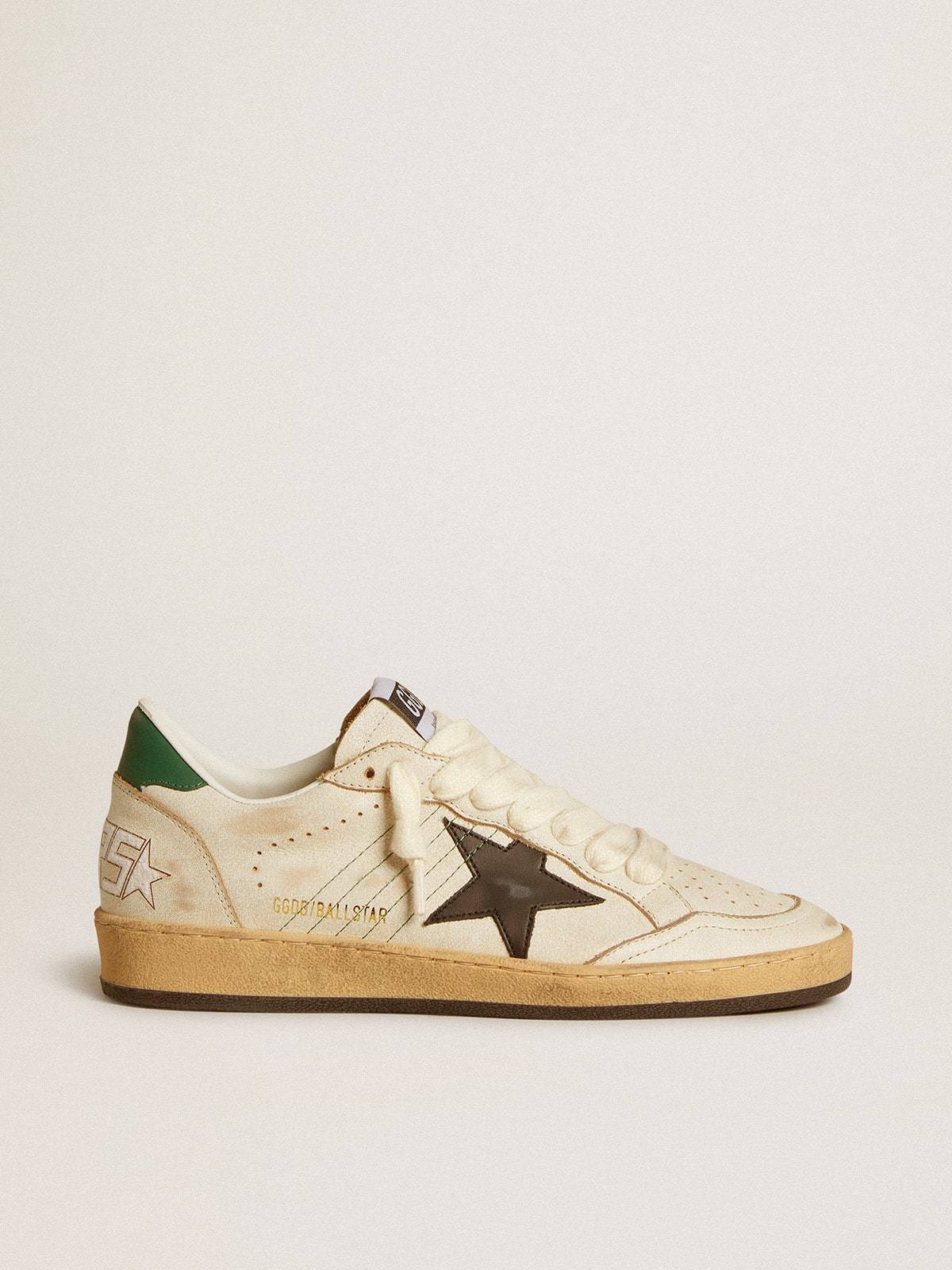 Golden Goose GGDB Women's Ball Star with black leather star and green leather heel tab